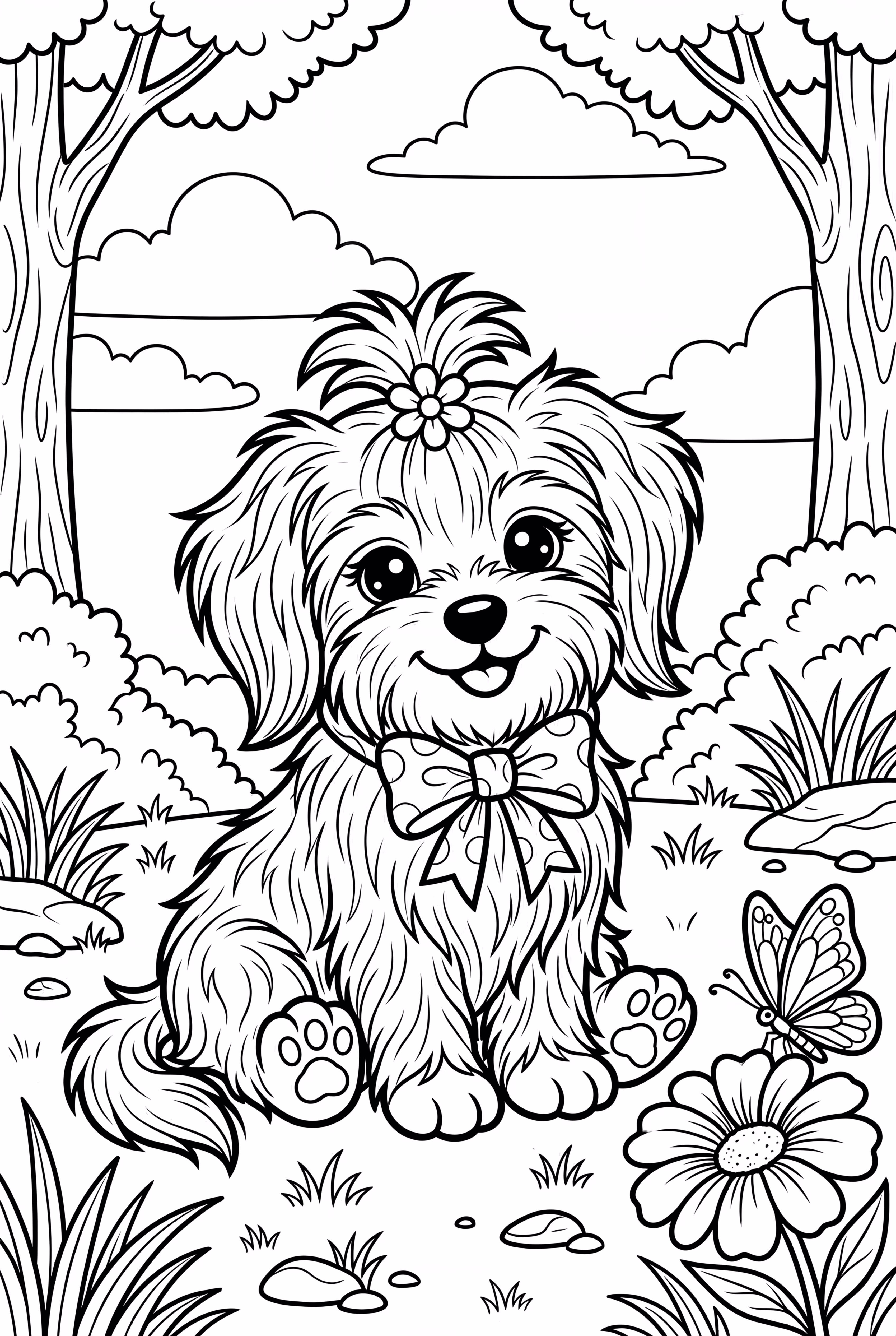 可爱的小狗带蝴蝶结-2