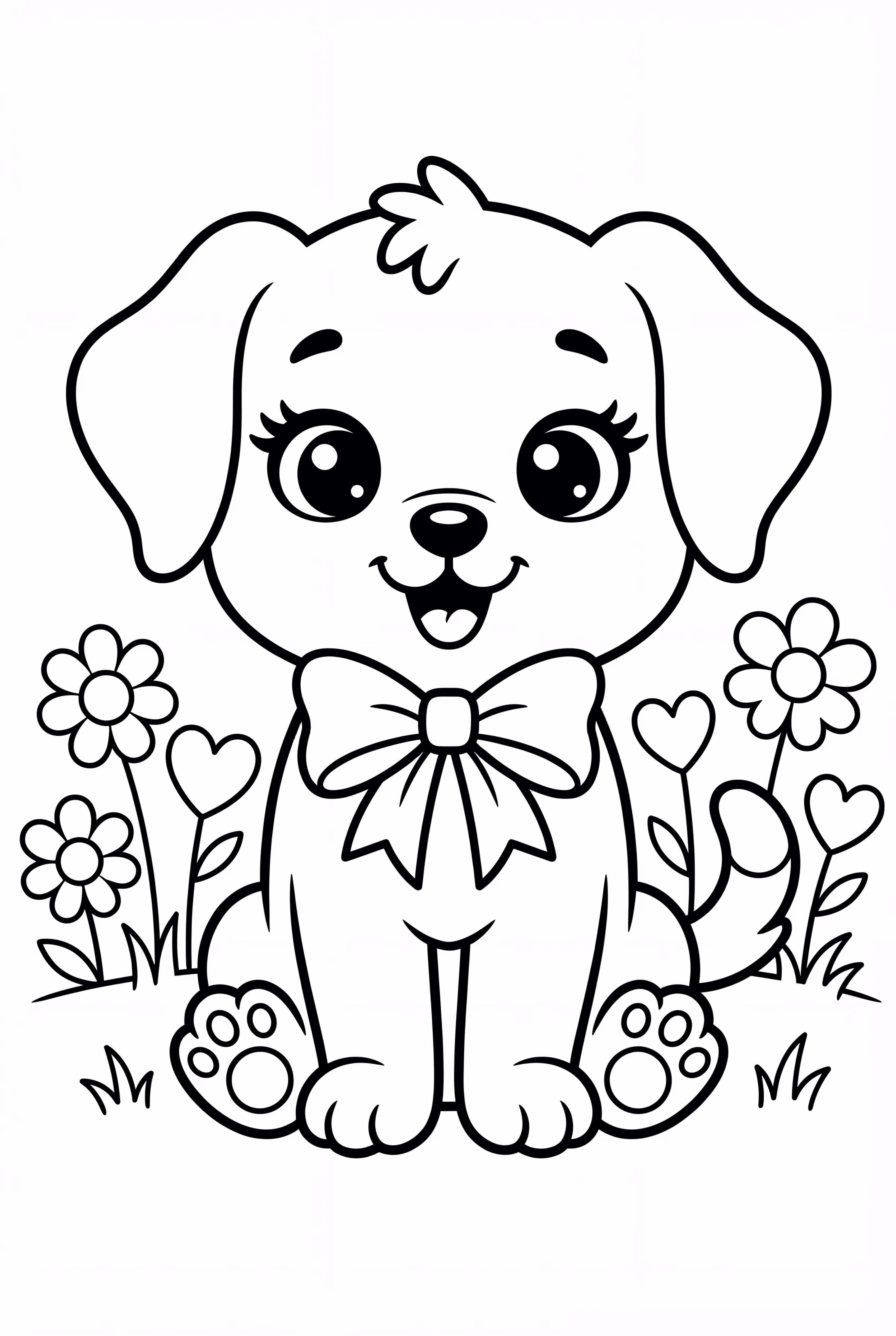 Kawaii Puppy with a Bow