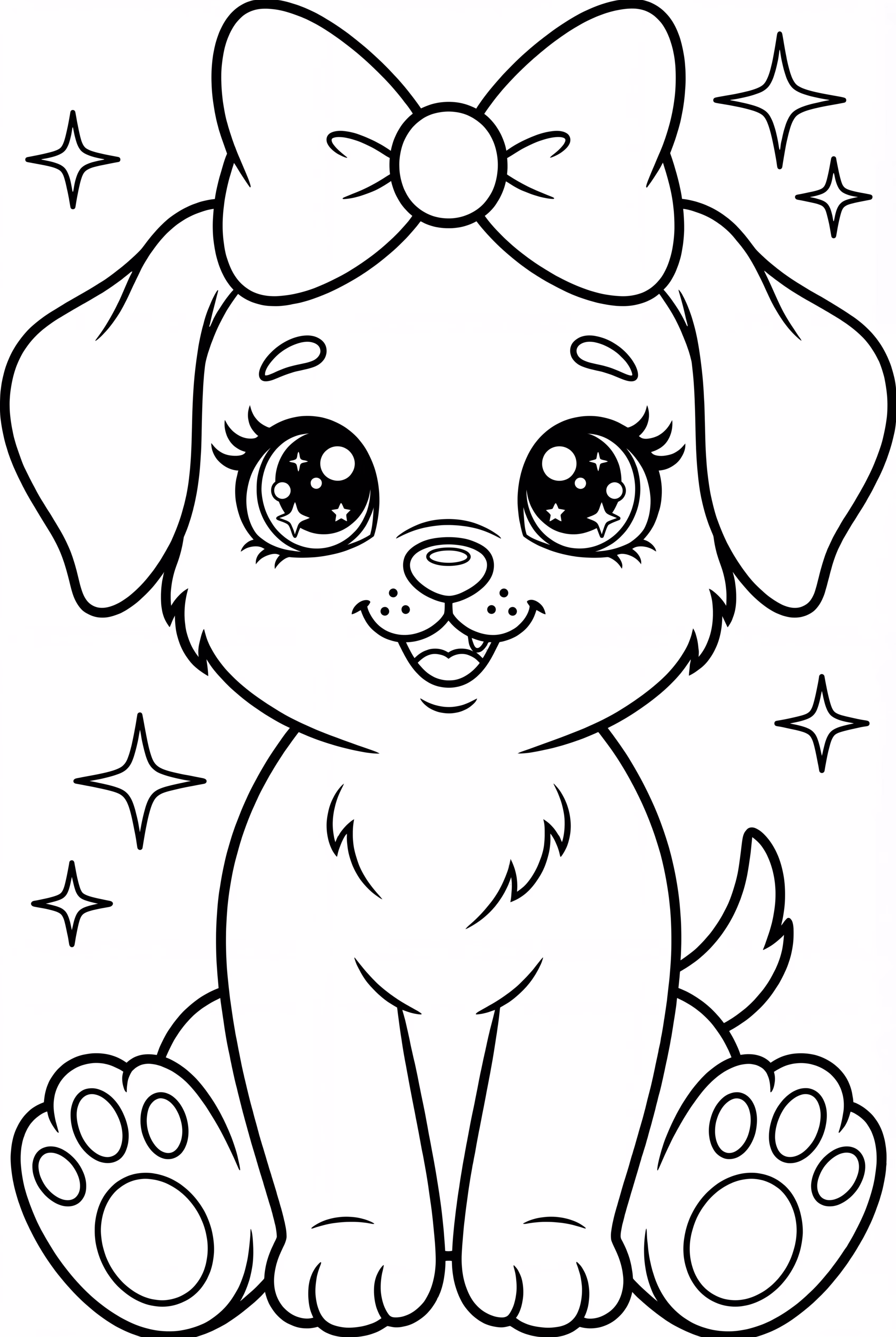 Kawaii Puppy with a Bow