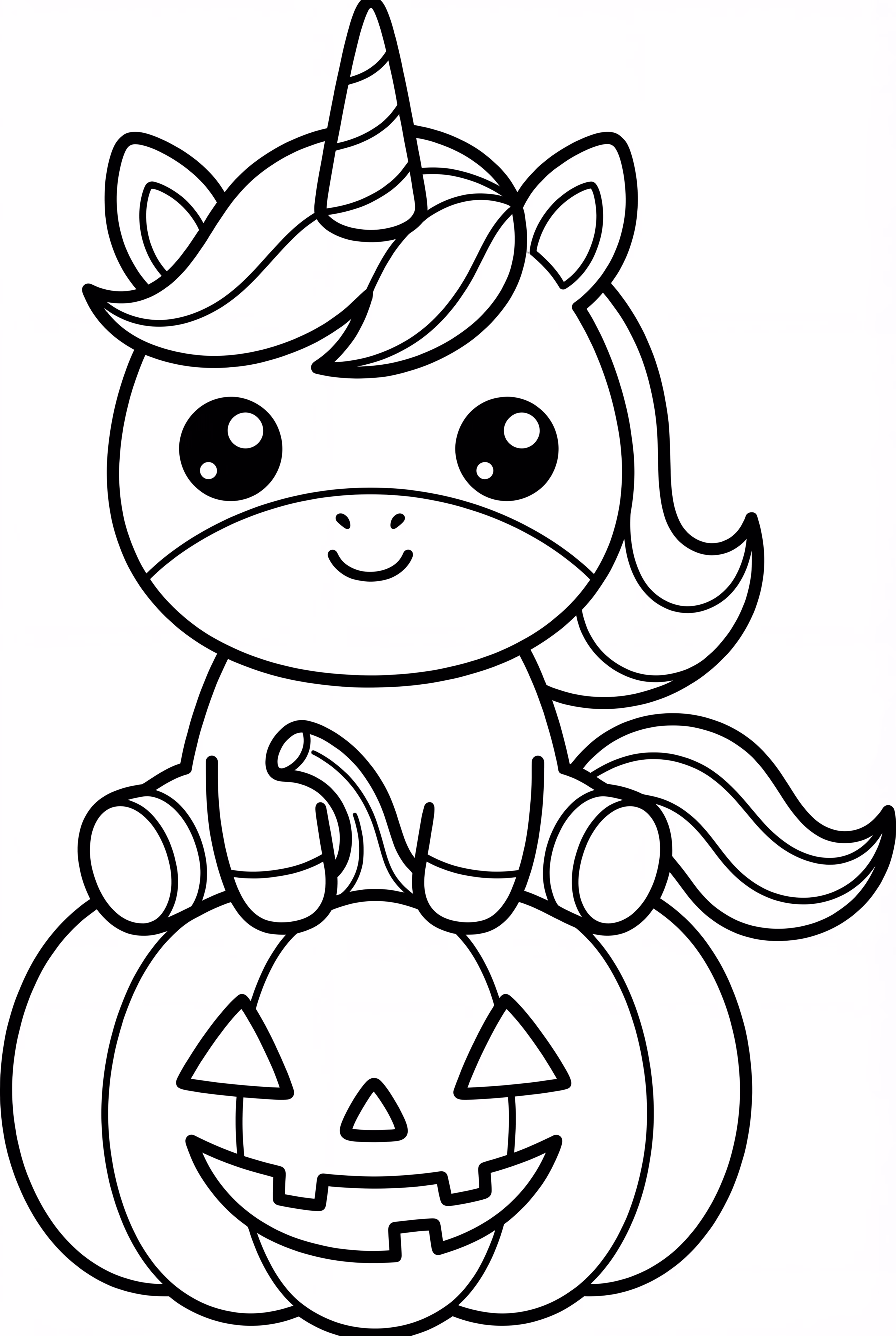 Kawaii Einhorn Halloween Kürbis