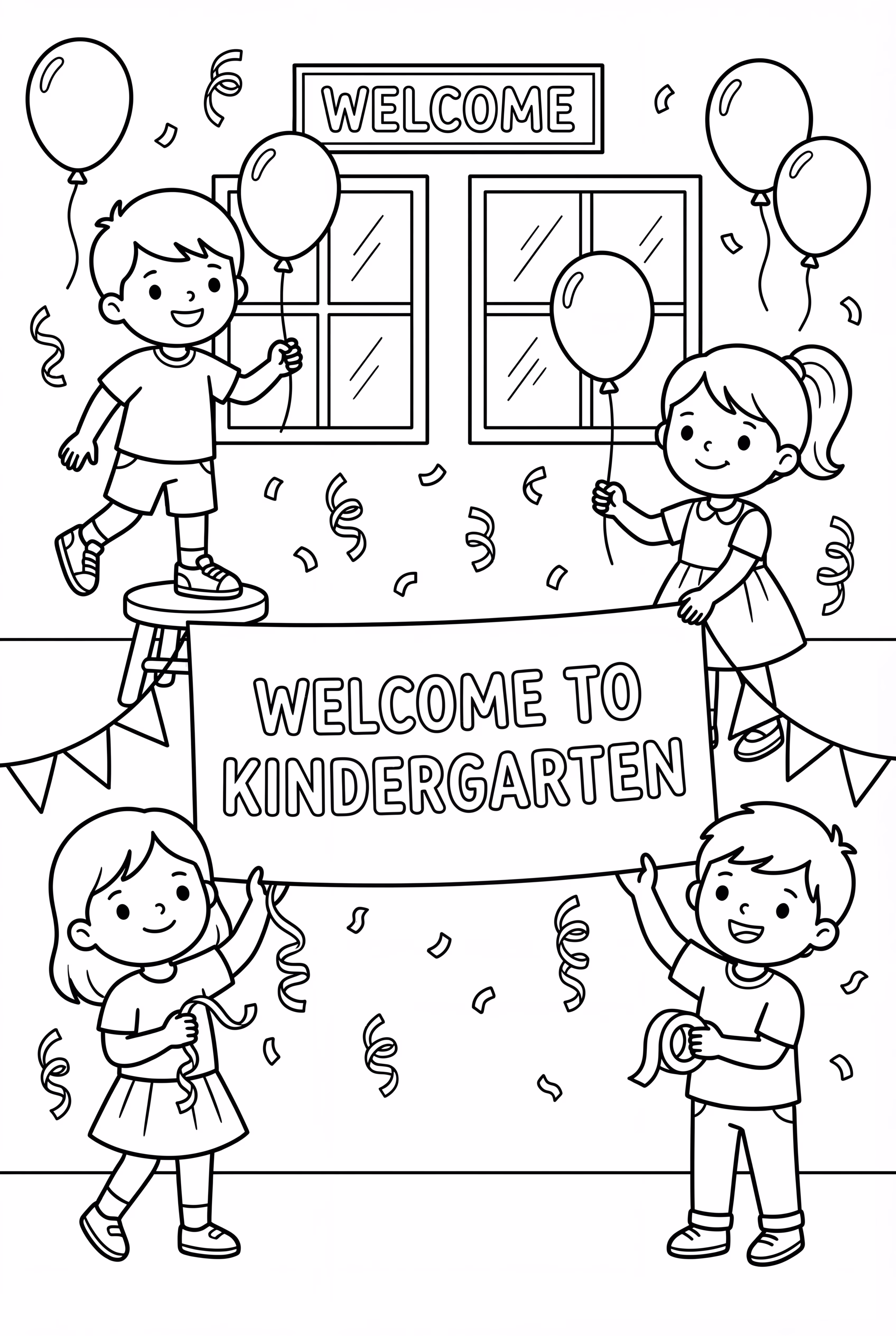 Kids Decorate For Welcome To Kindergarten