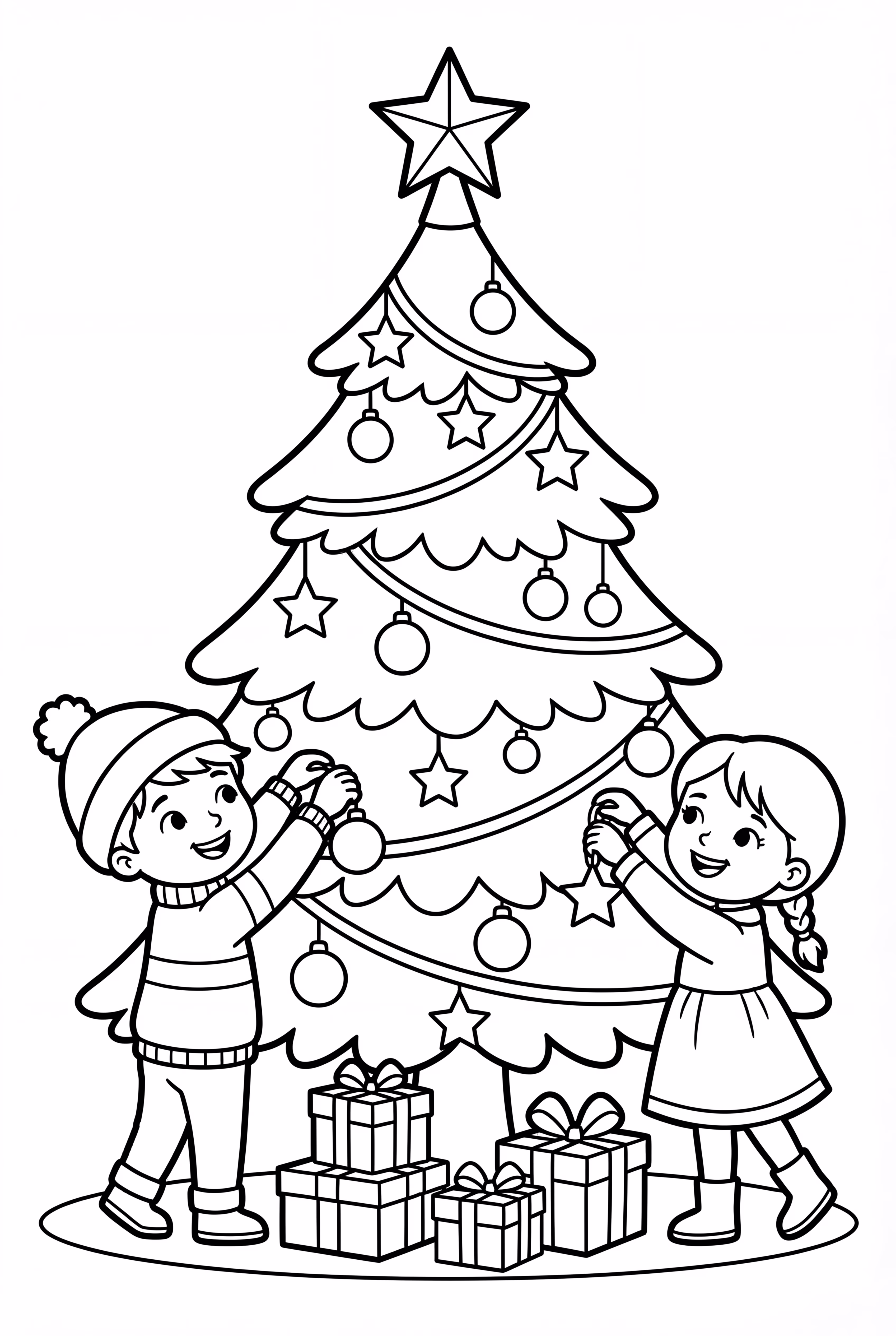Kids Decorating Christmas Tree
