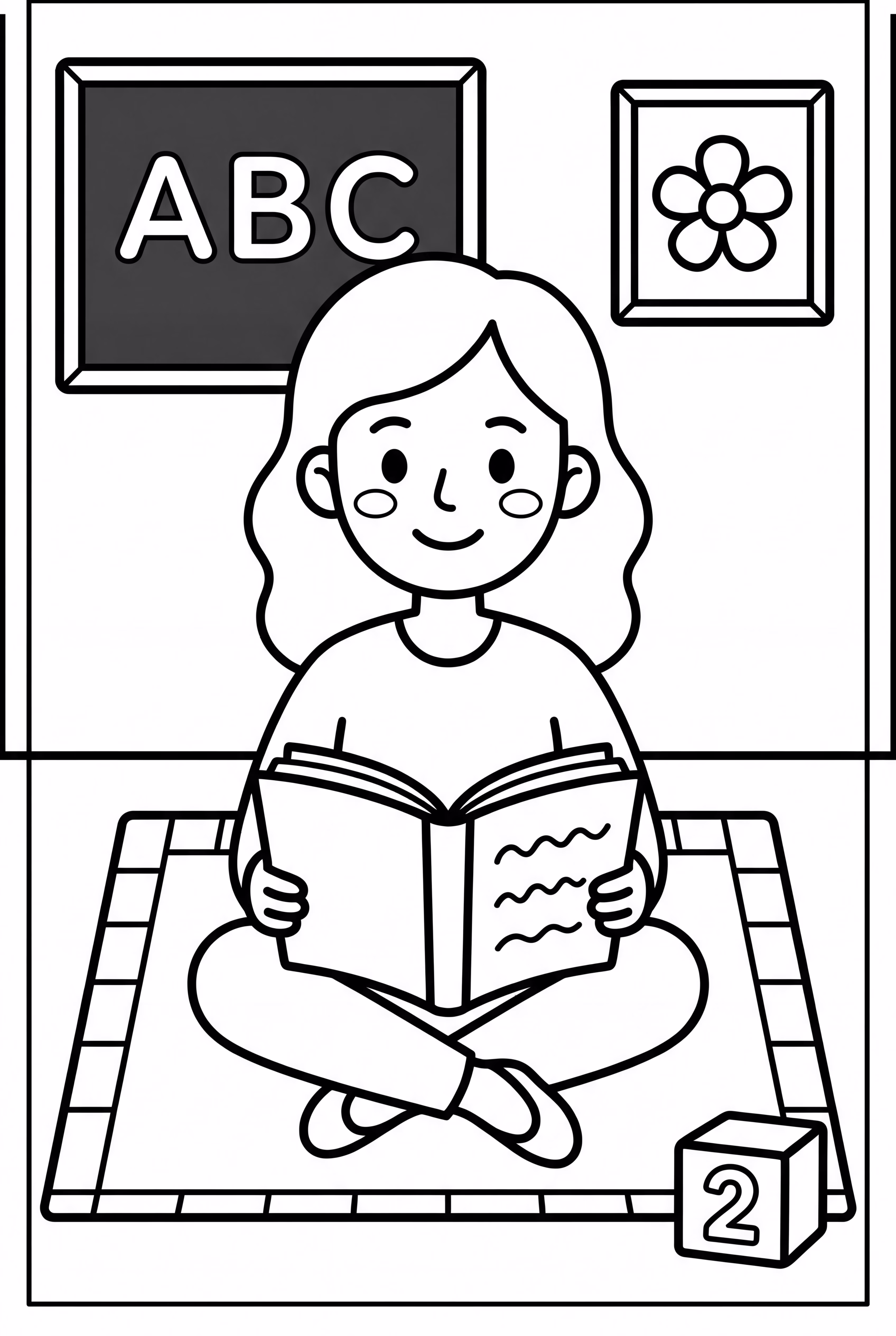 Enseignant de maternelle lisant un livre d'histoires