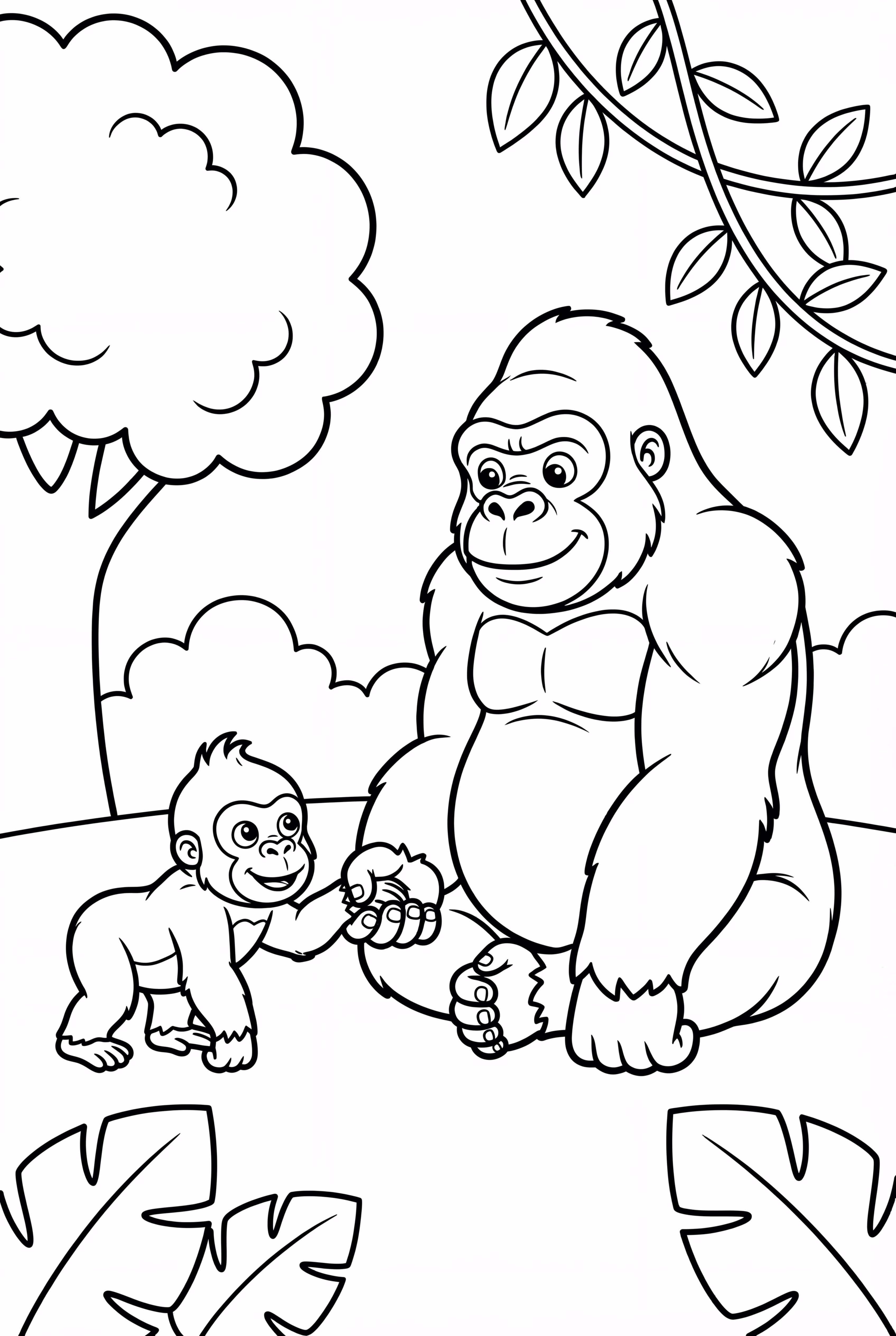 King Kong and Baby Kong Exploring the Jungle