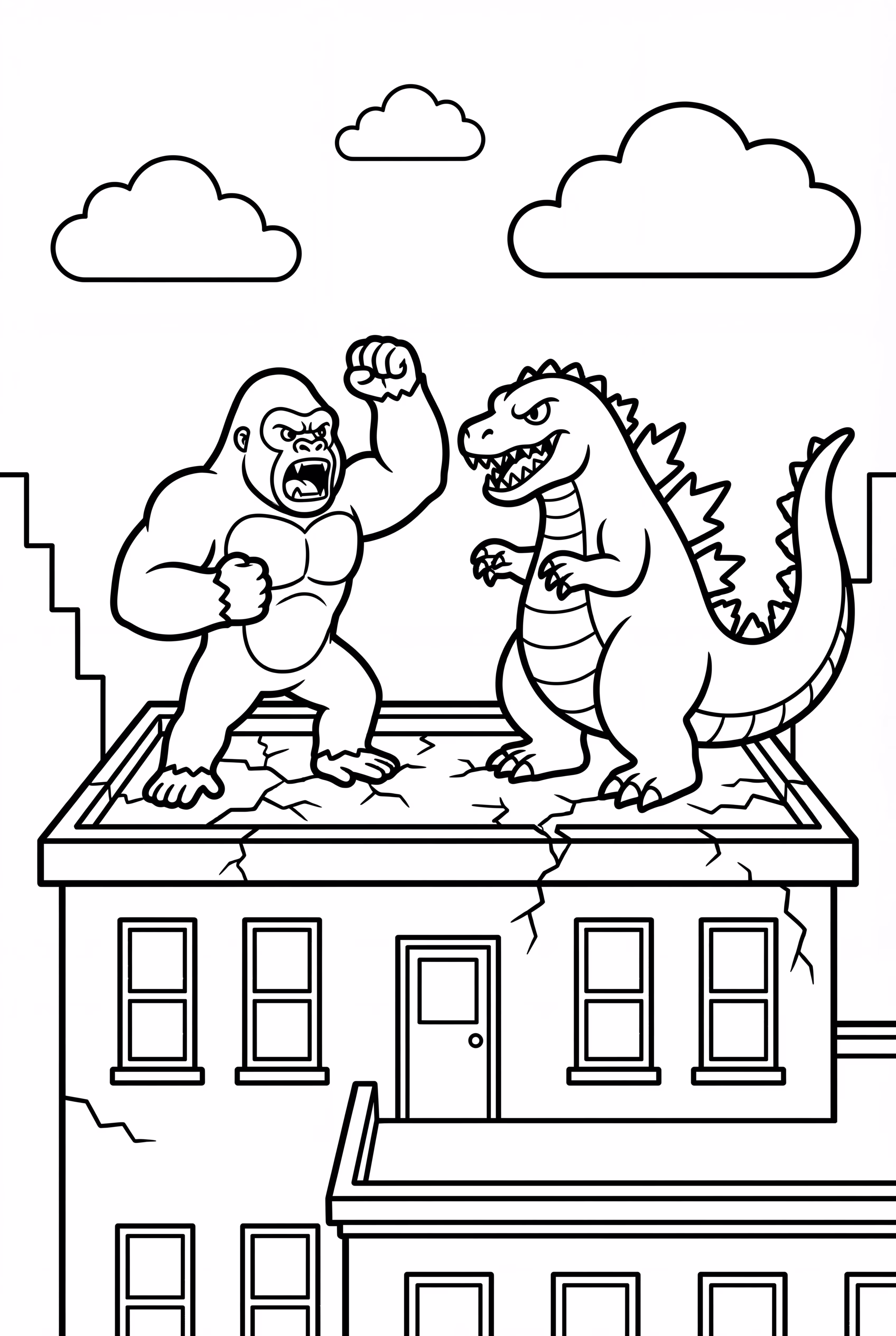 King Kong and Godzilla Rooftop Fight