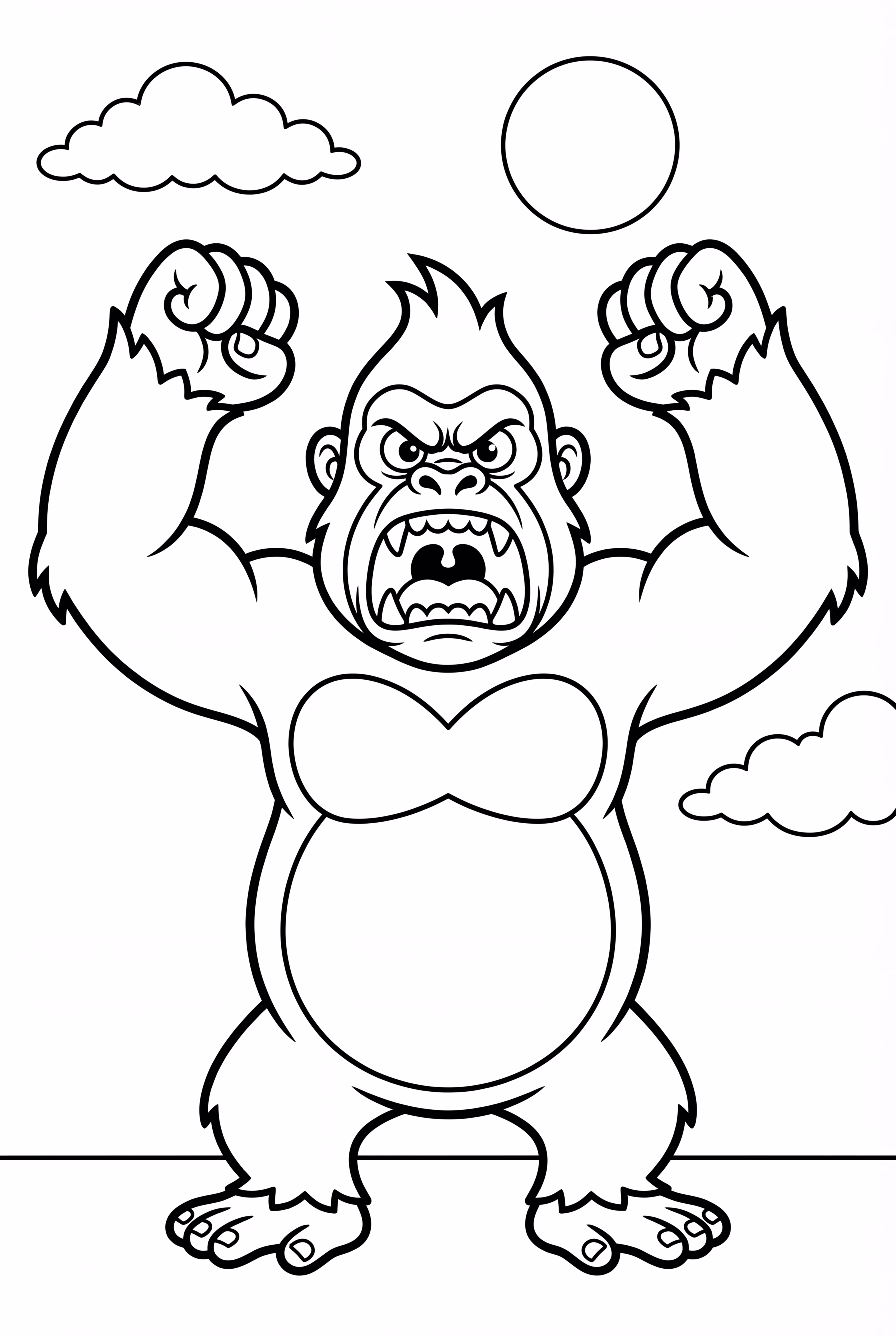 King Kong Howling with Full Moon