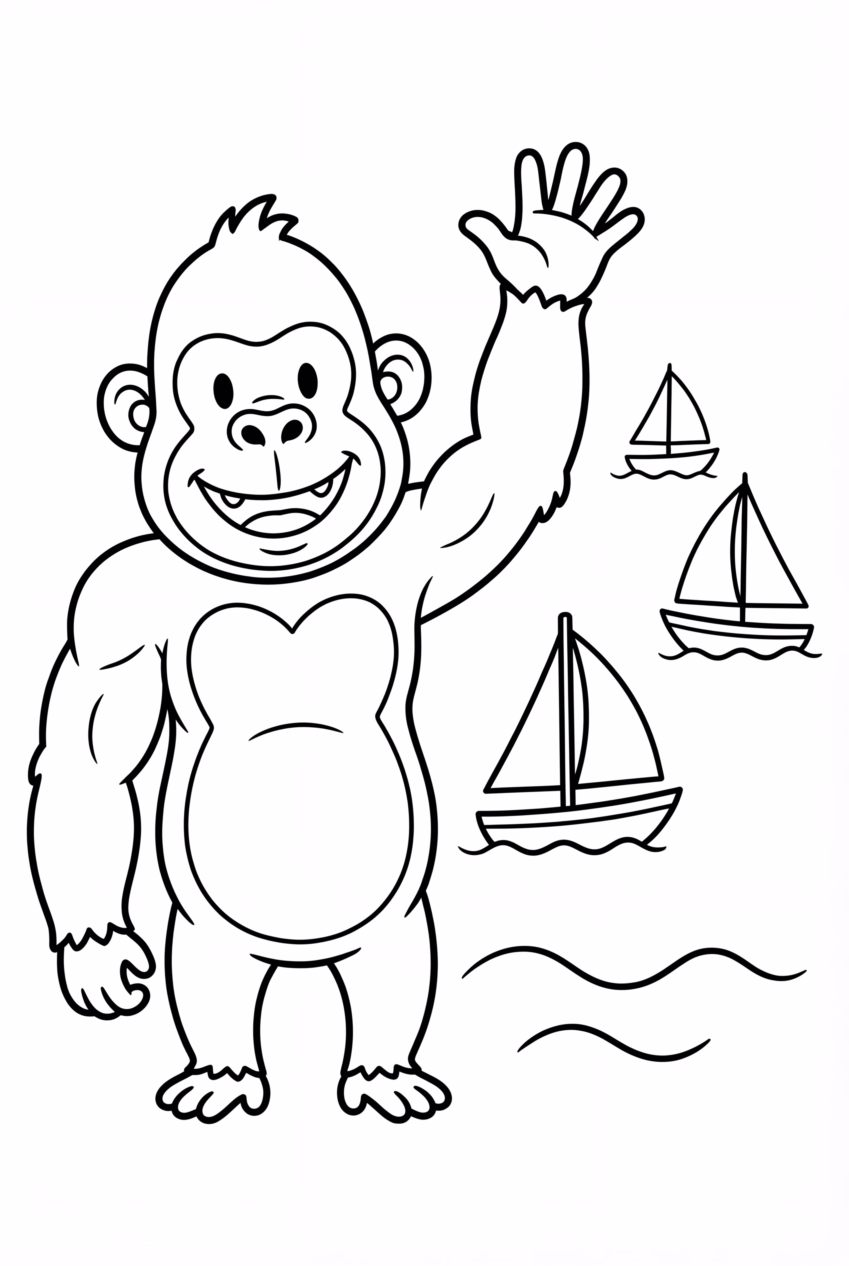 King Kong Waving at Sailboats