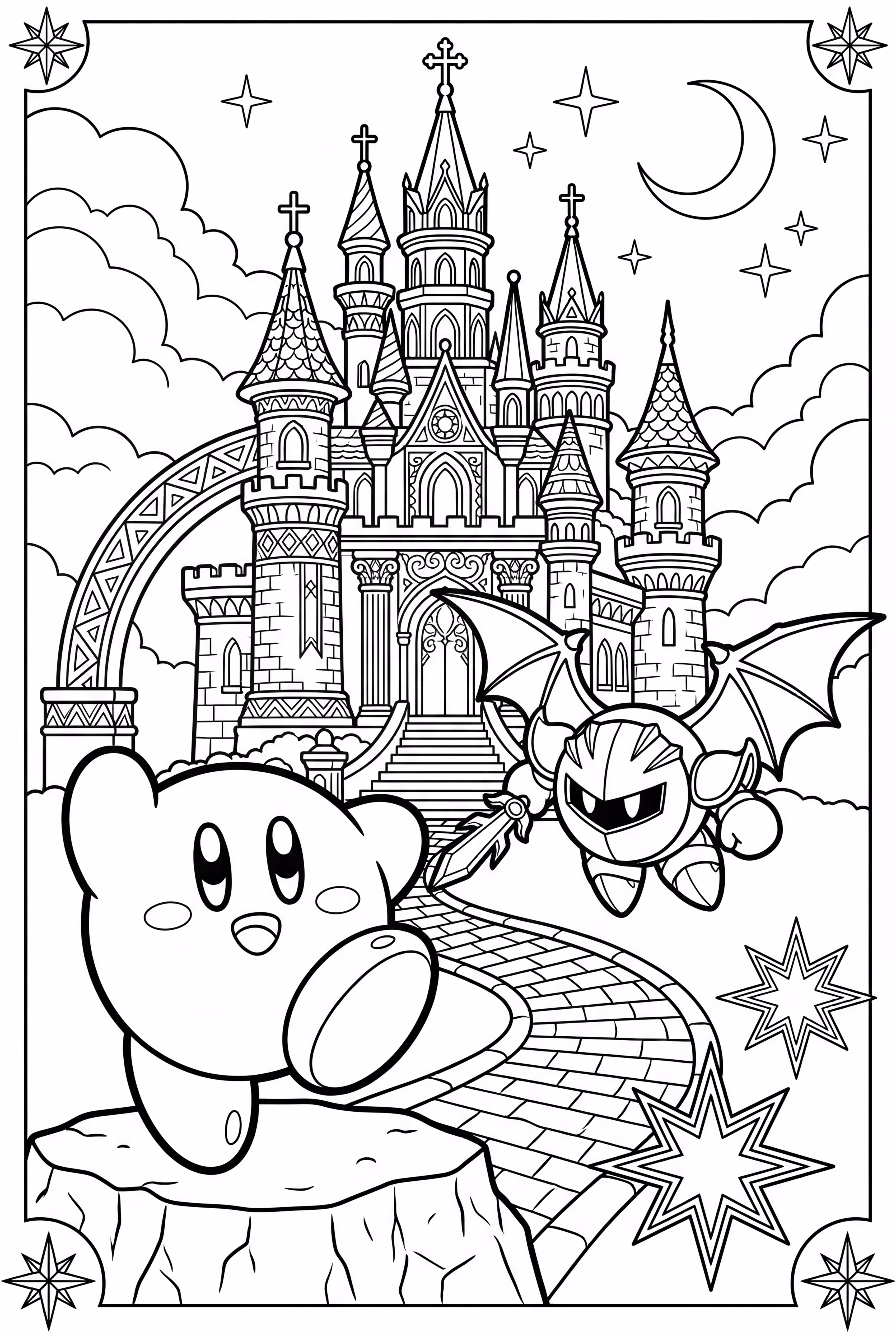 Kirby teaming up with Meta Knight