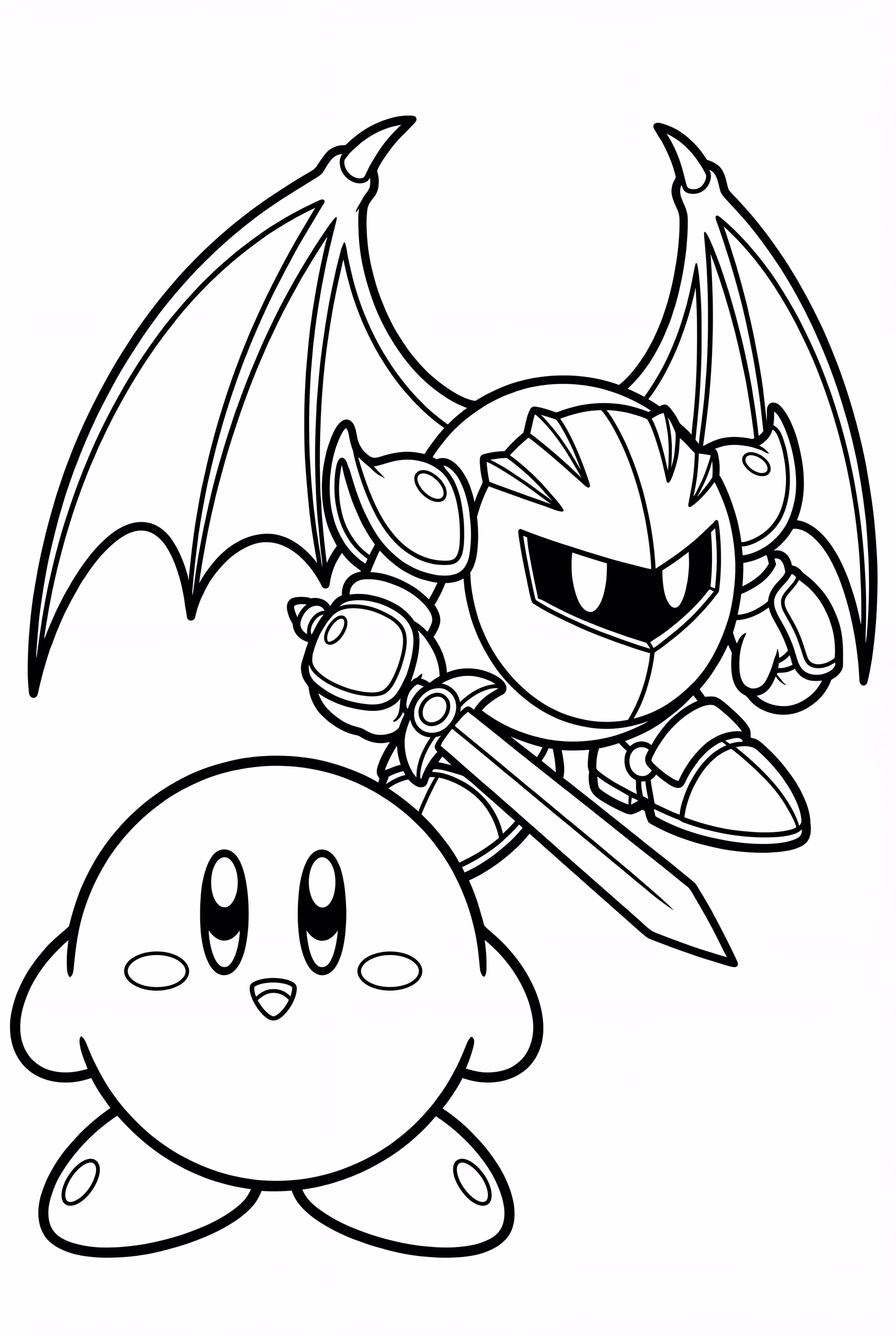 Kirby teaming up with Meta Knight