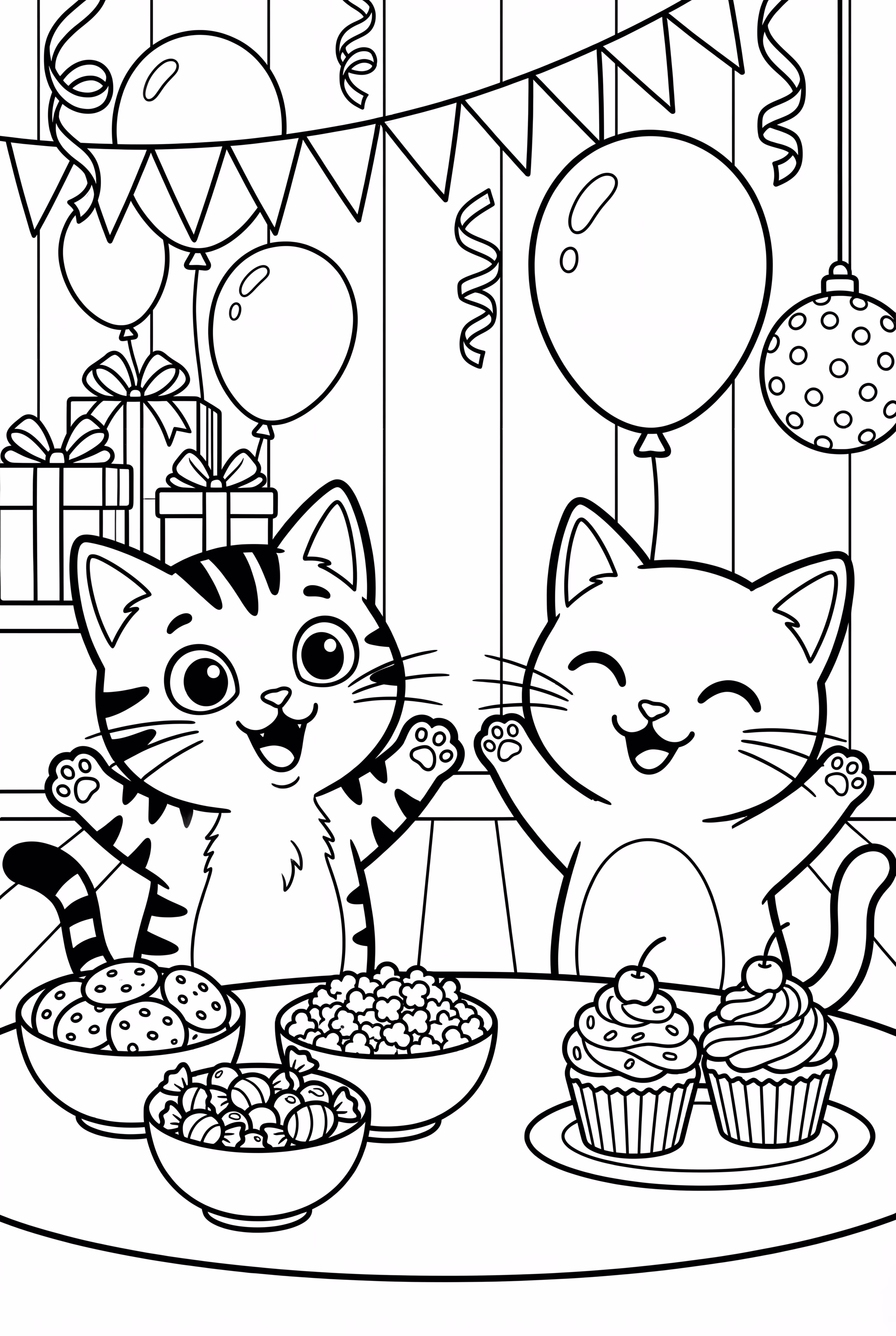 Kittens getting ready for a fun party