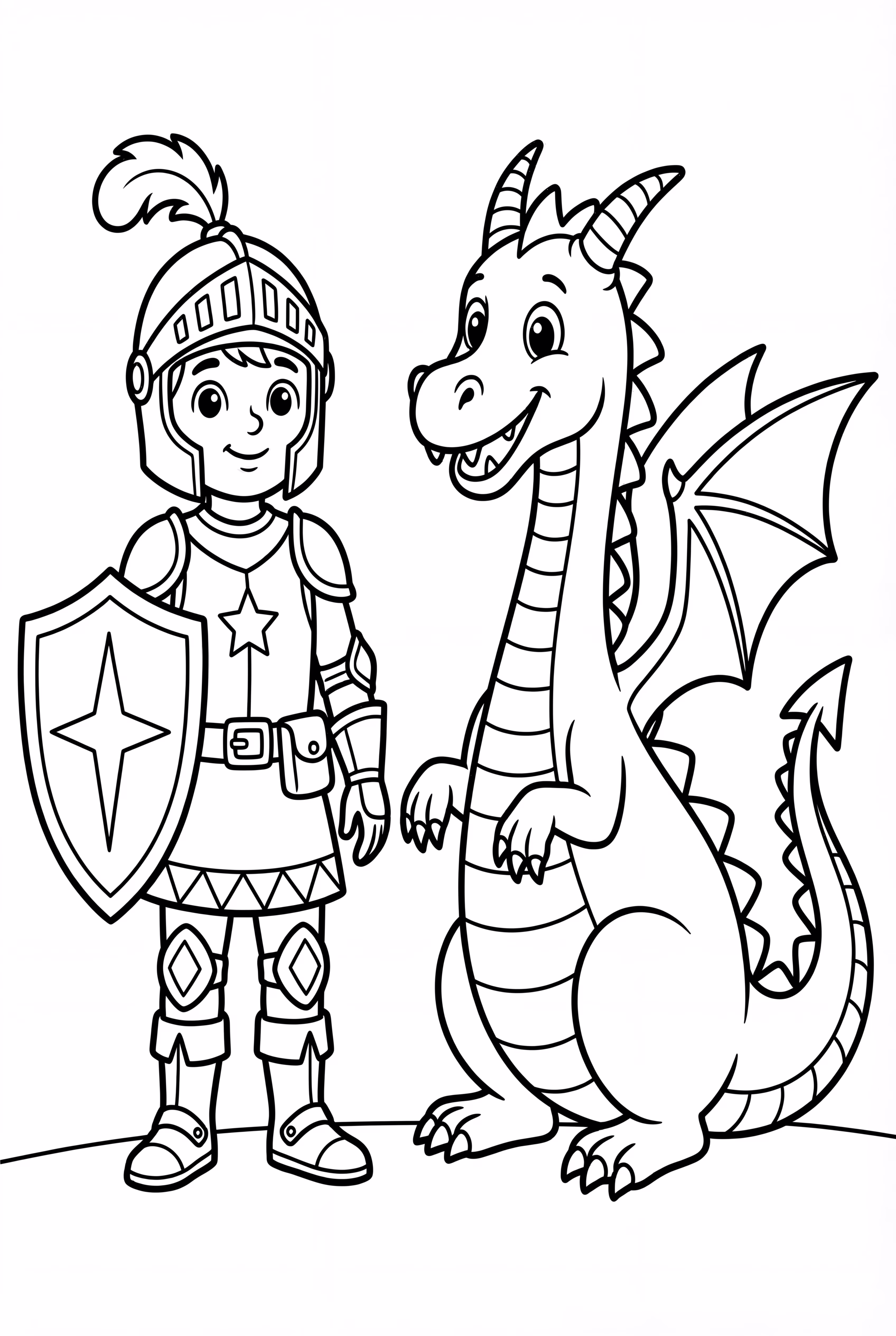 Knight Facing a Fierce Dragon