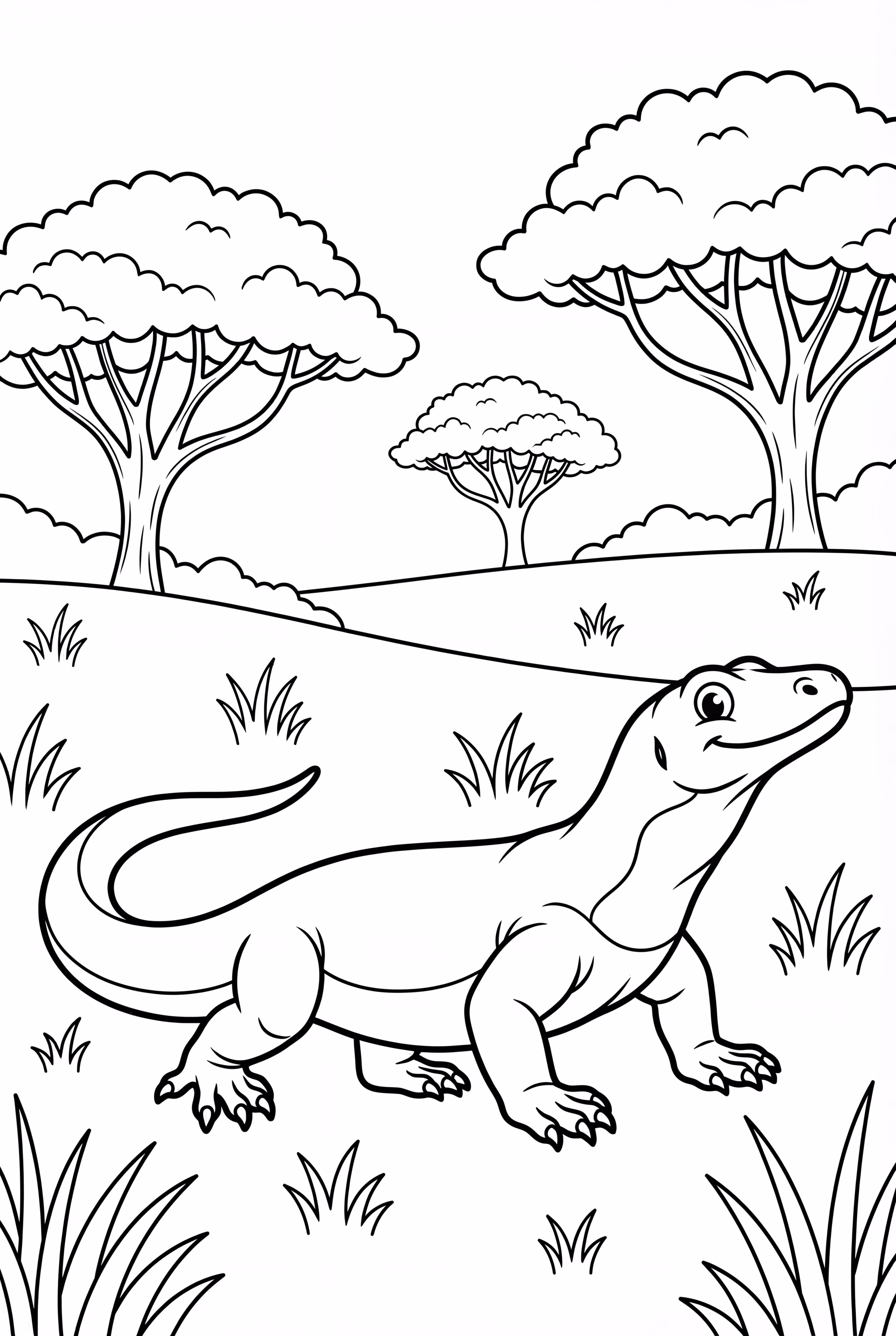 Komodo Dragon In The Savanna