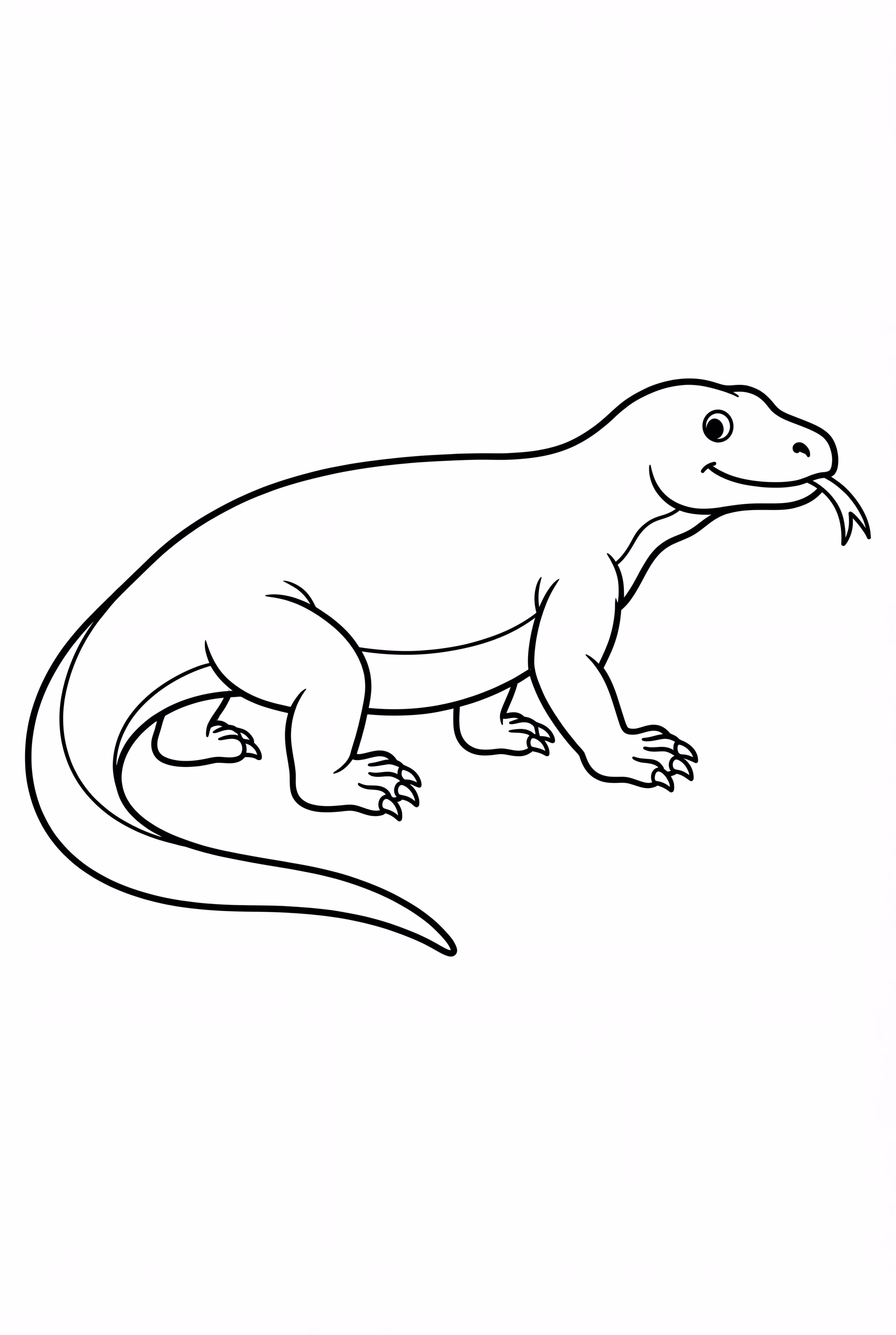 Komodo Dragon On A Sandy Beach