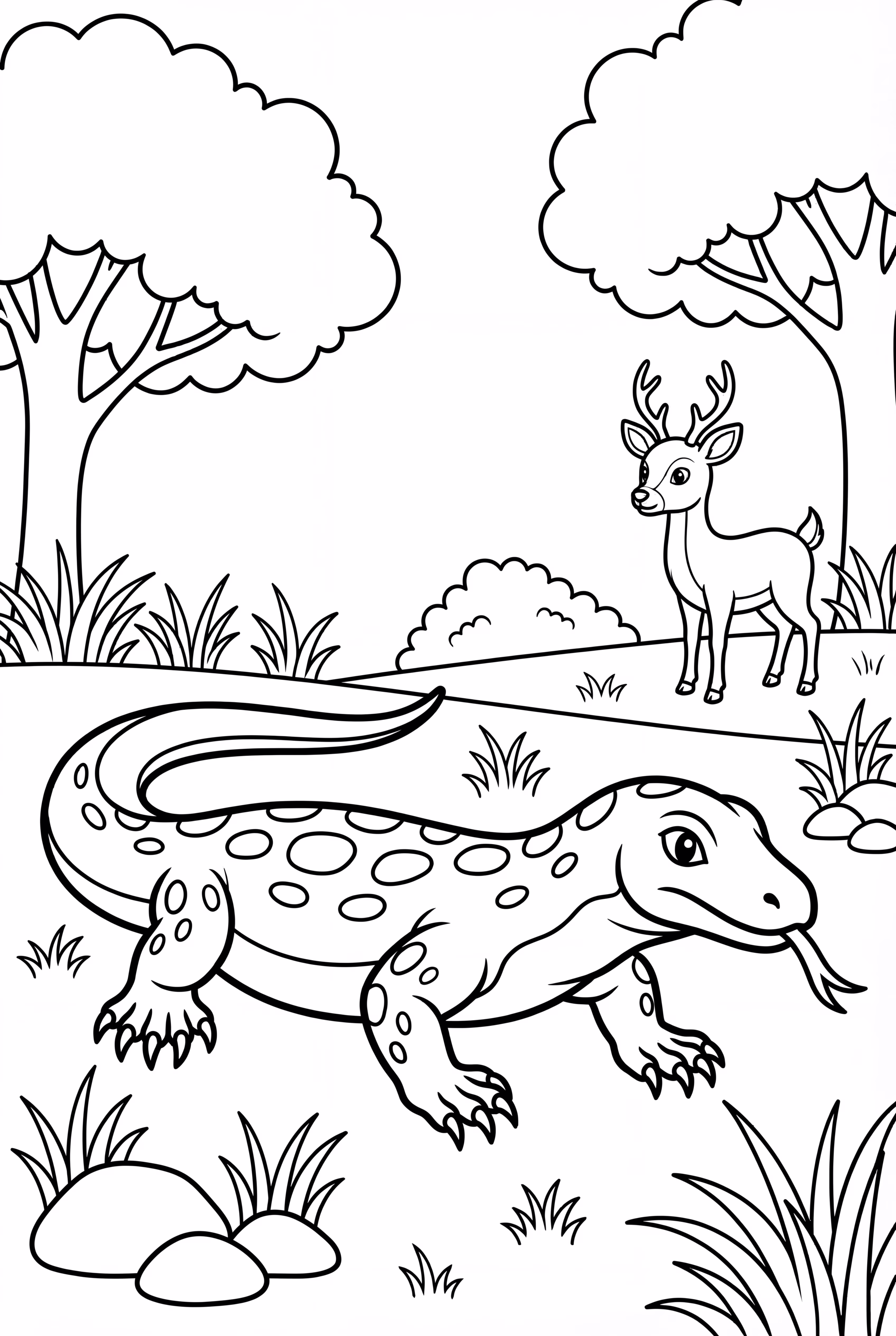 Komodo Dragon Stalking Prey