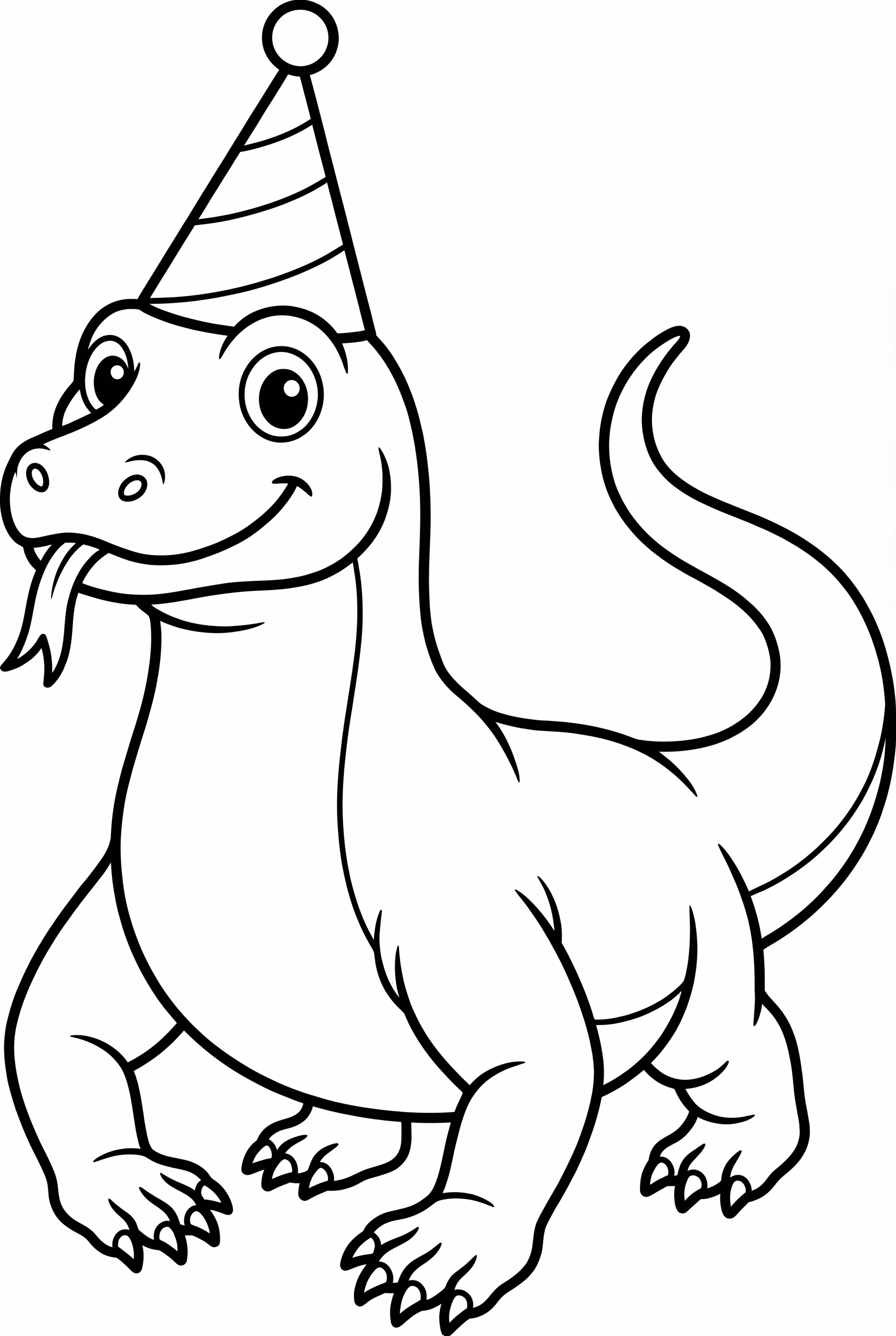 Dragón de Komodo con un Sombrero de Fiesta