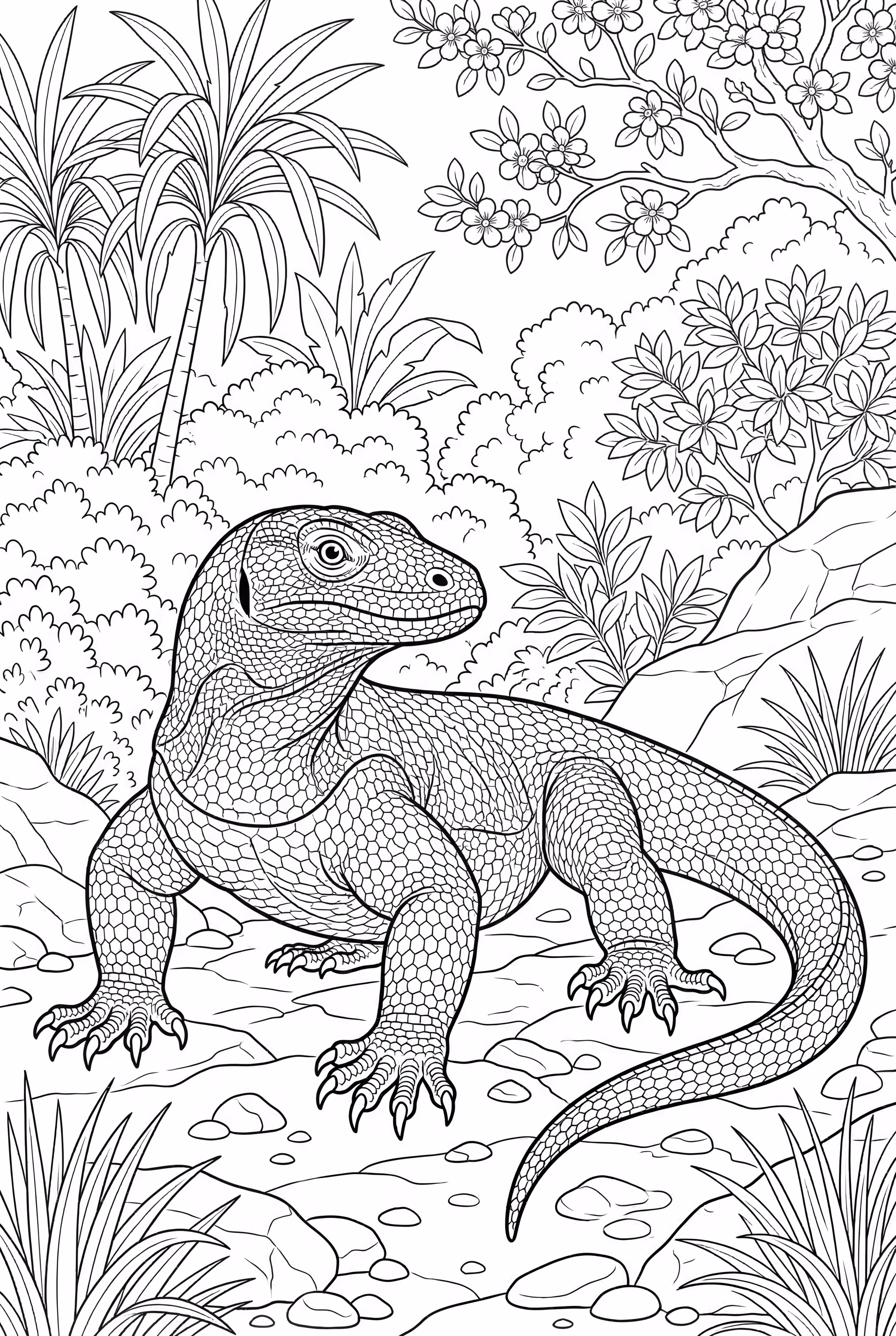 Komodo Dragon With Intricate Scale Patterns