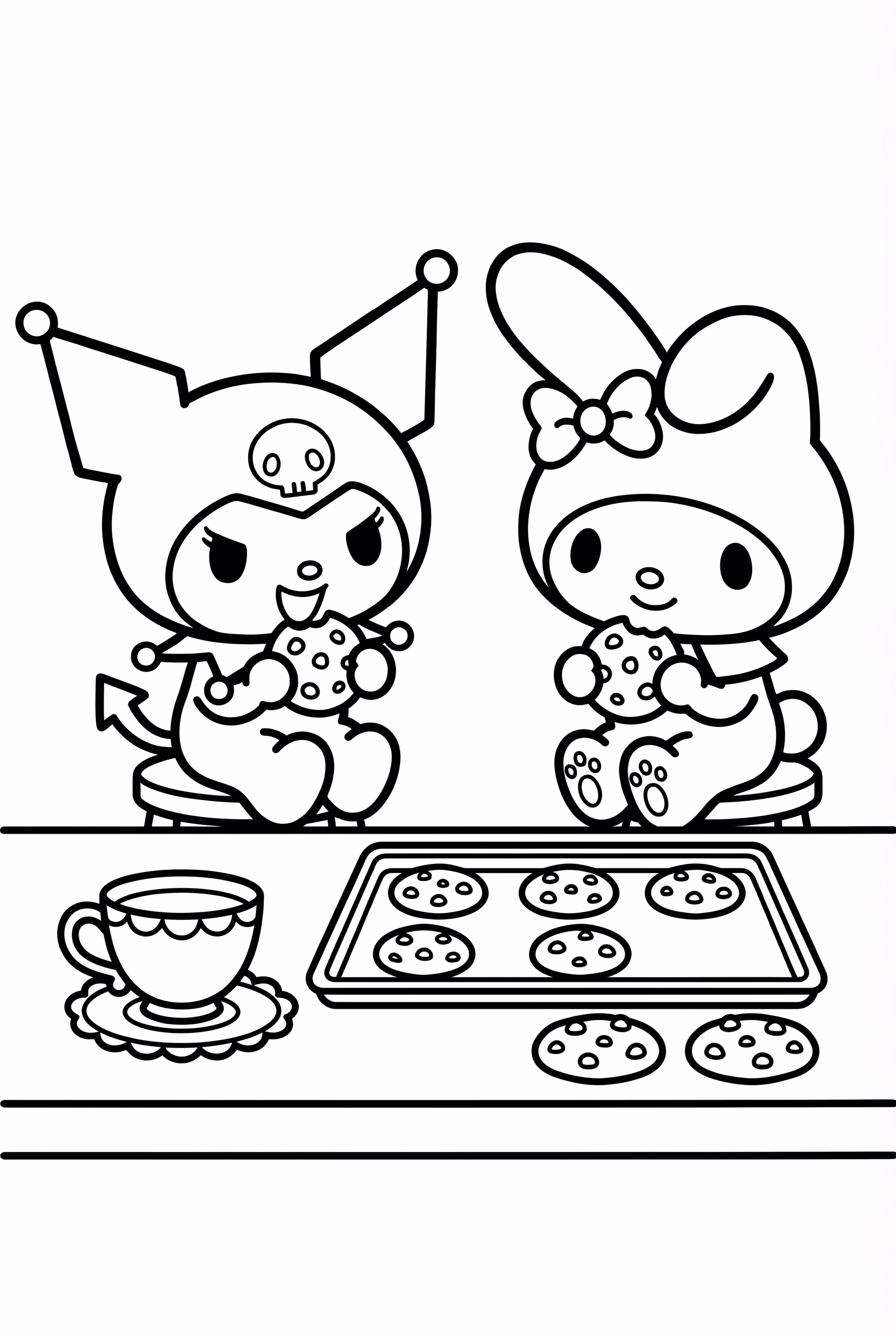 Kuromi And My Melody Baking Cookies