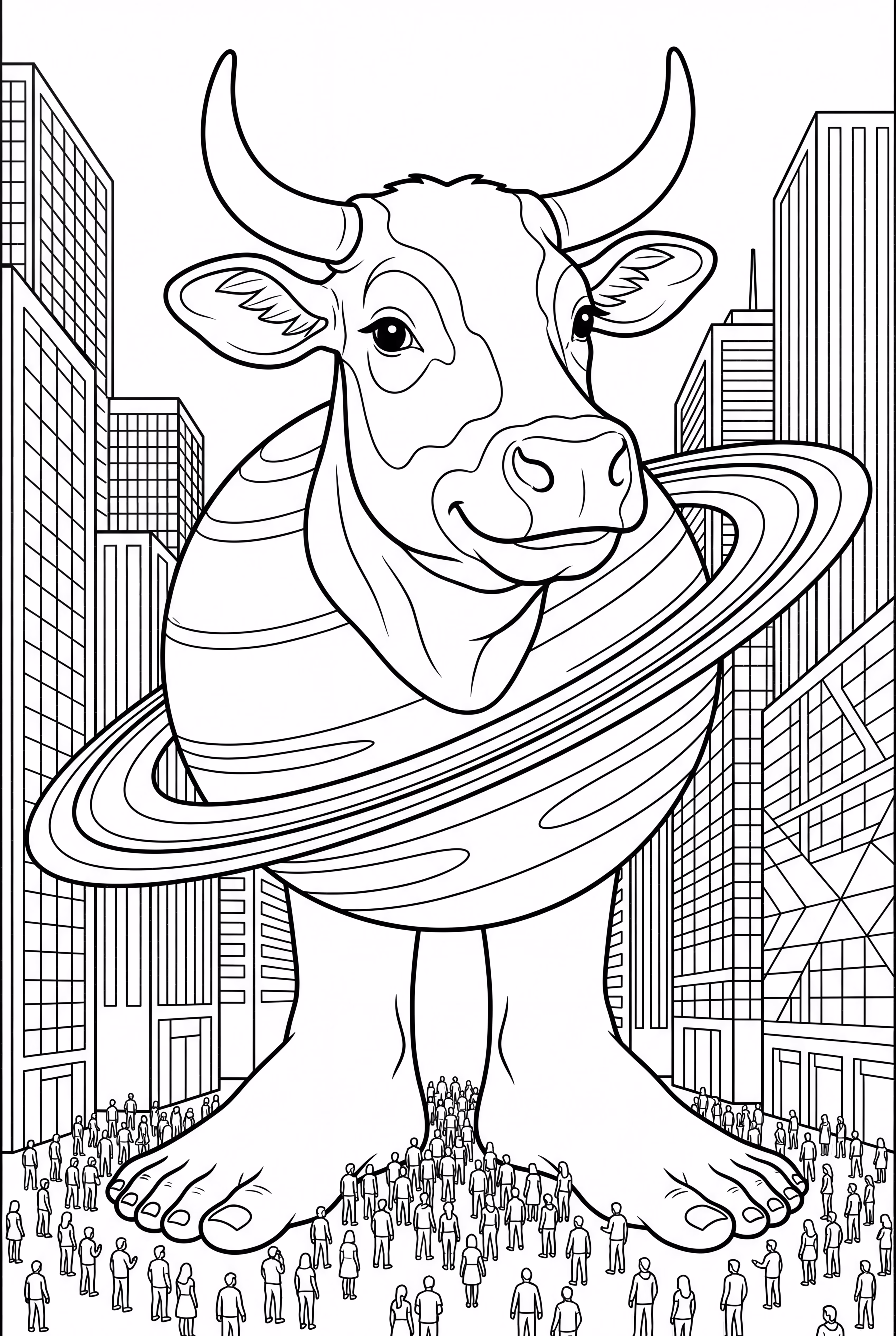 La Vaca Saturno Saturnita Standing in City