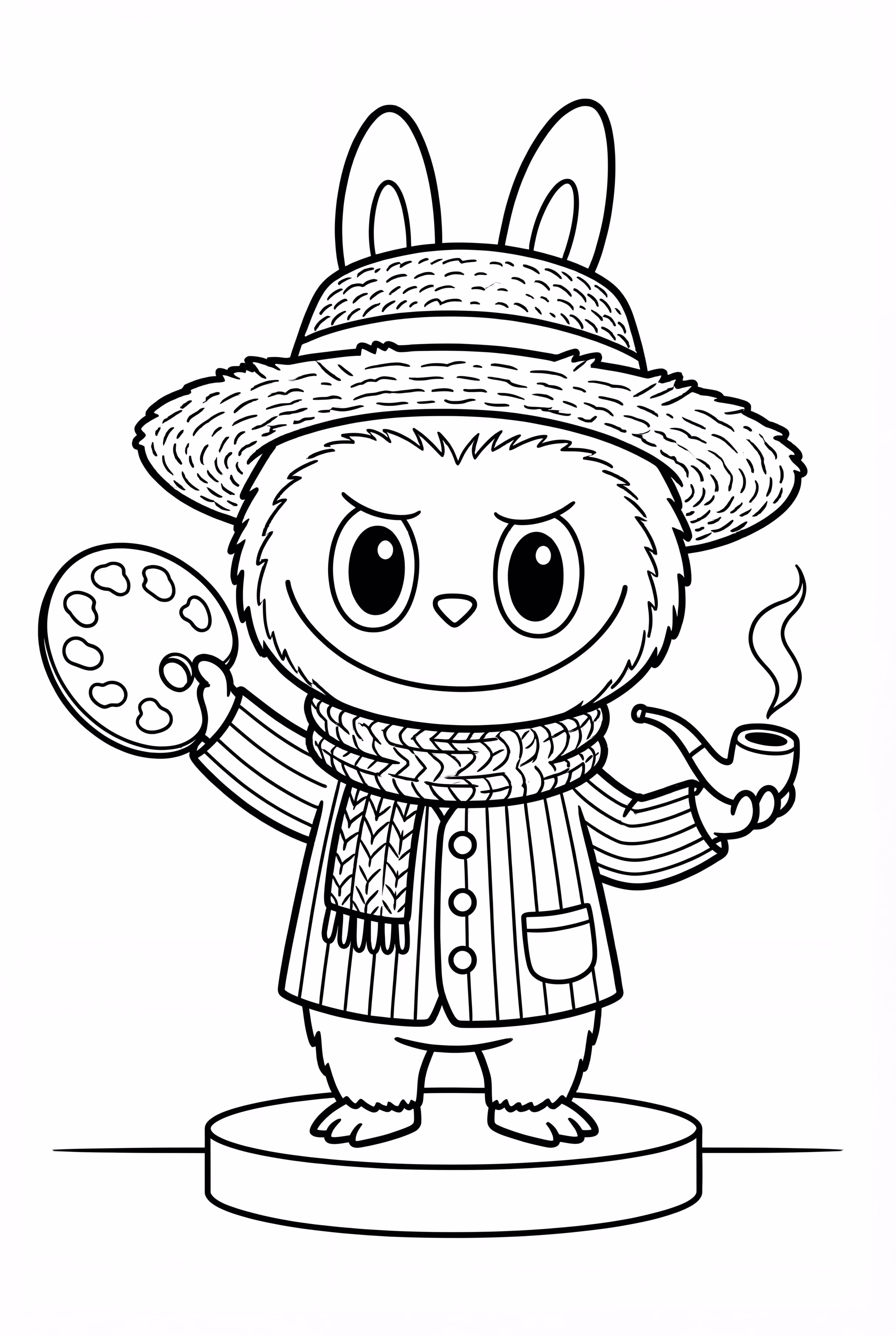 Labubu dressed as Van Gogh