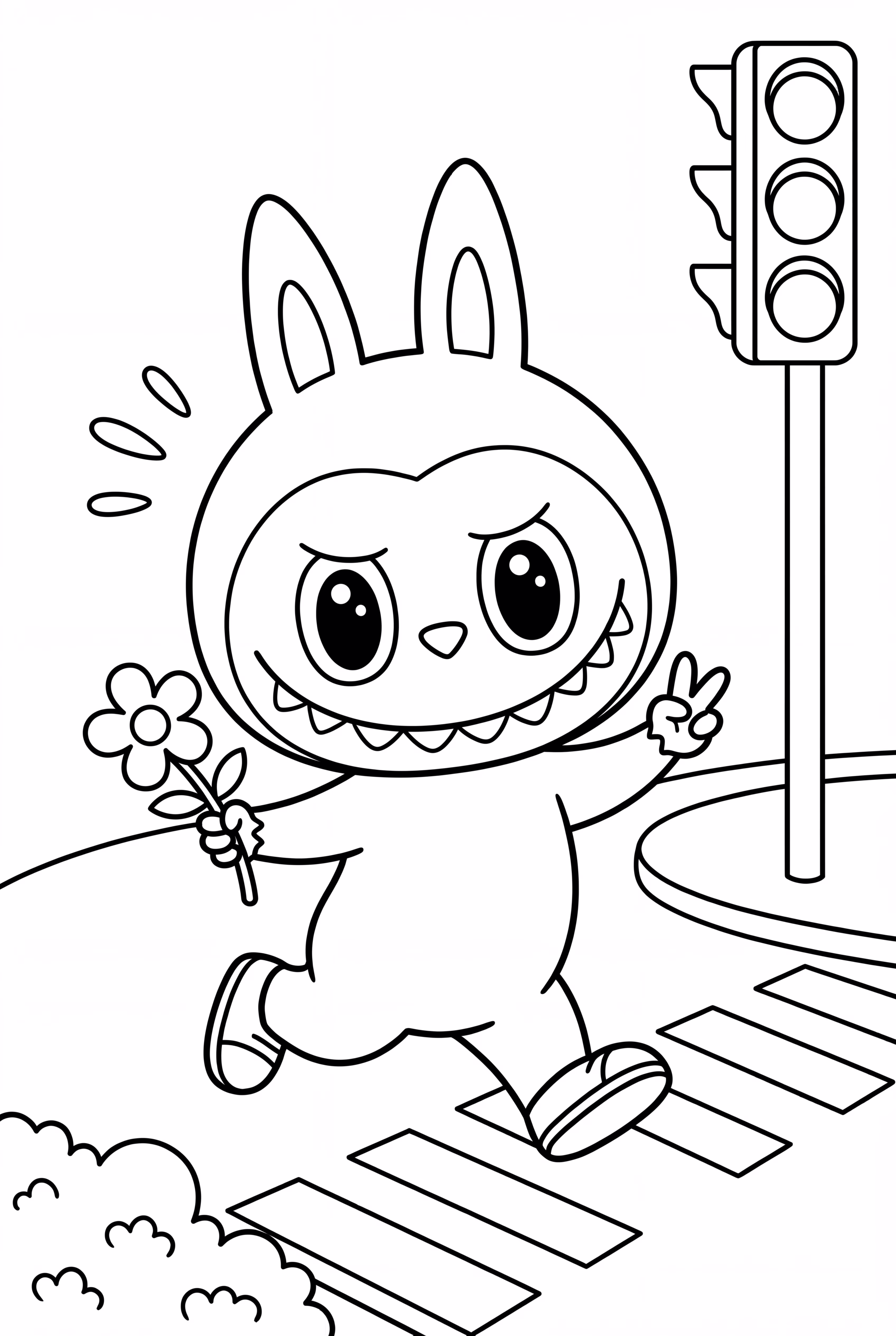 Labubu running a red light