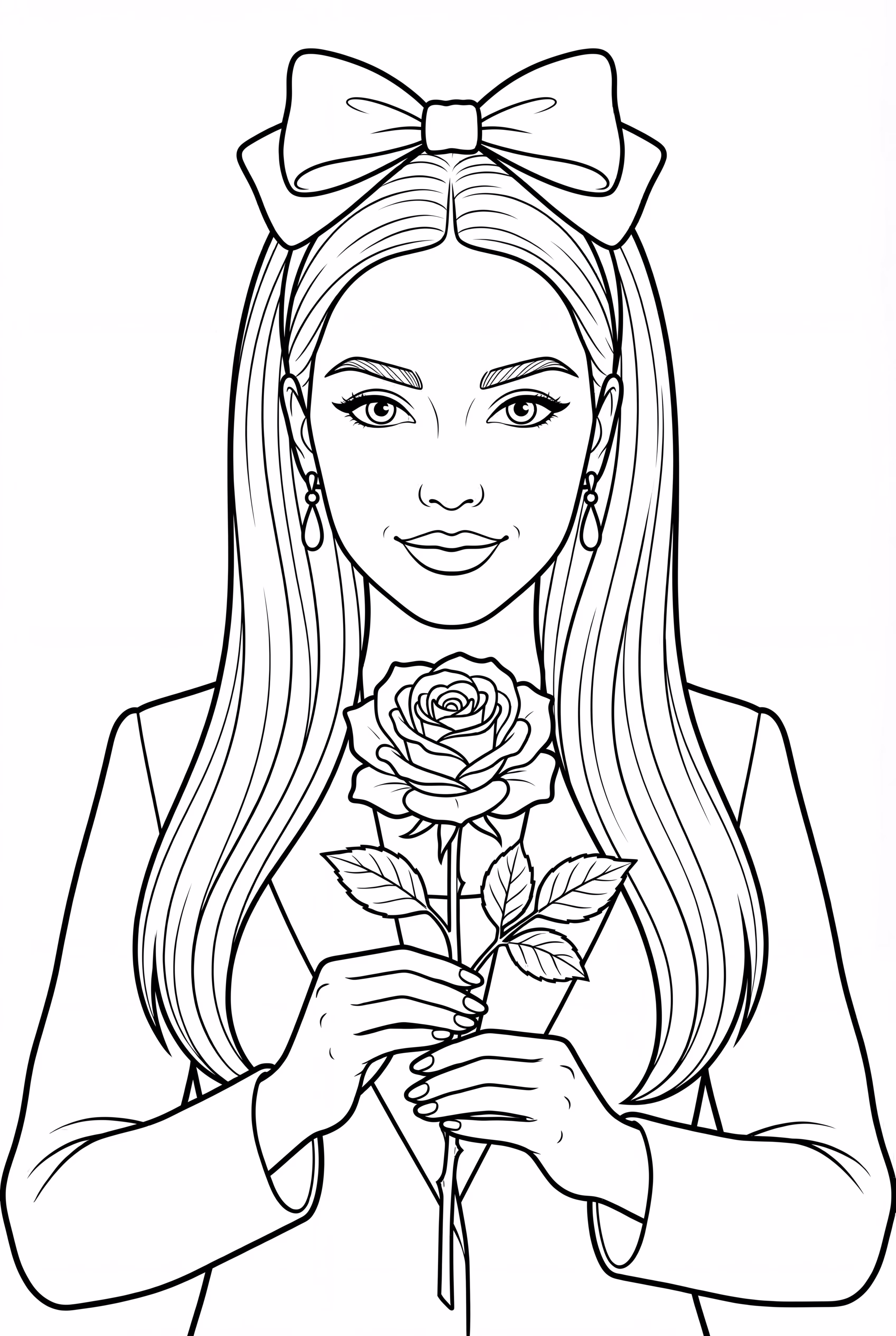 단일 장미를 들고 있는 레이디 가가