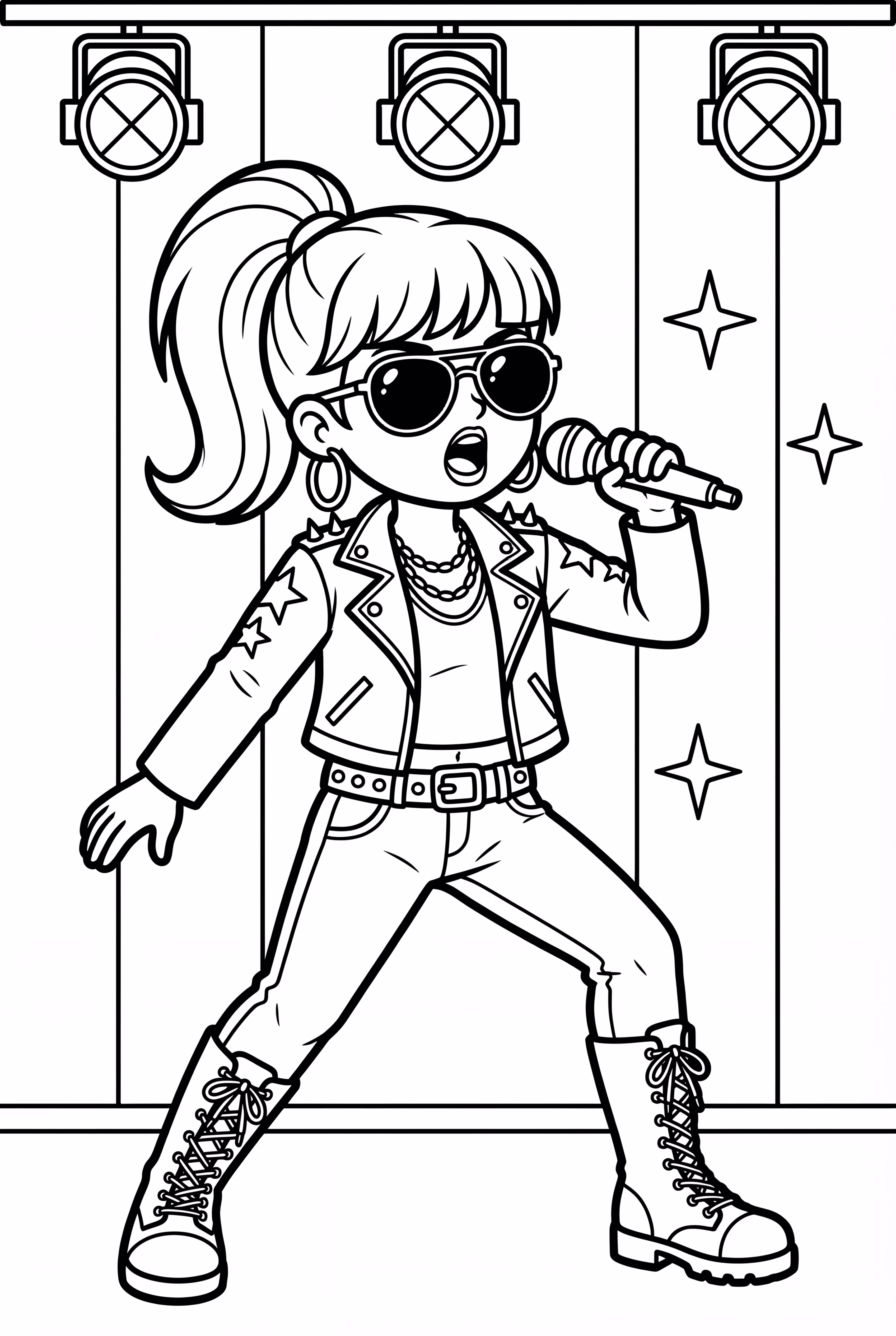 Lady Gaga In A Rock And Roll Outfit