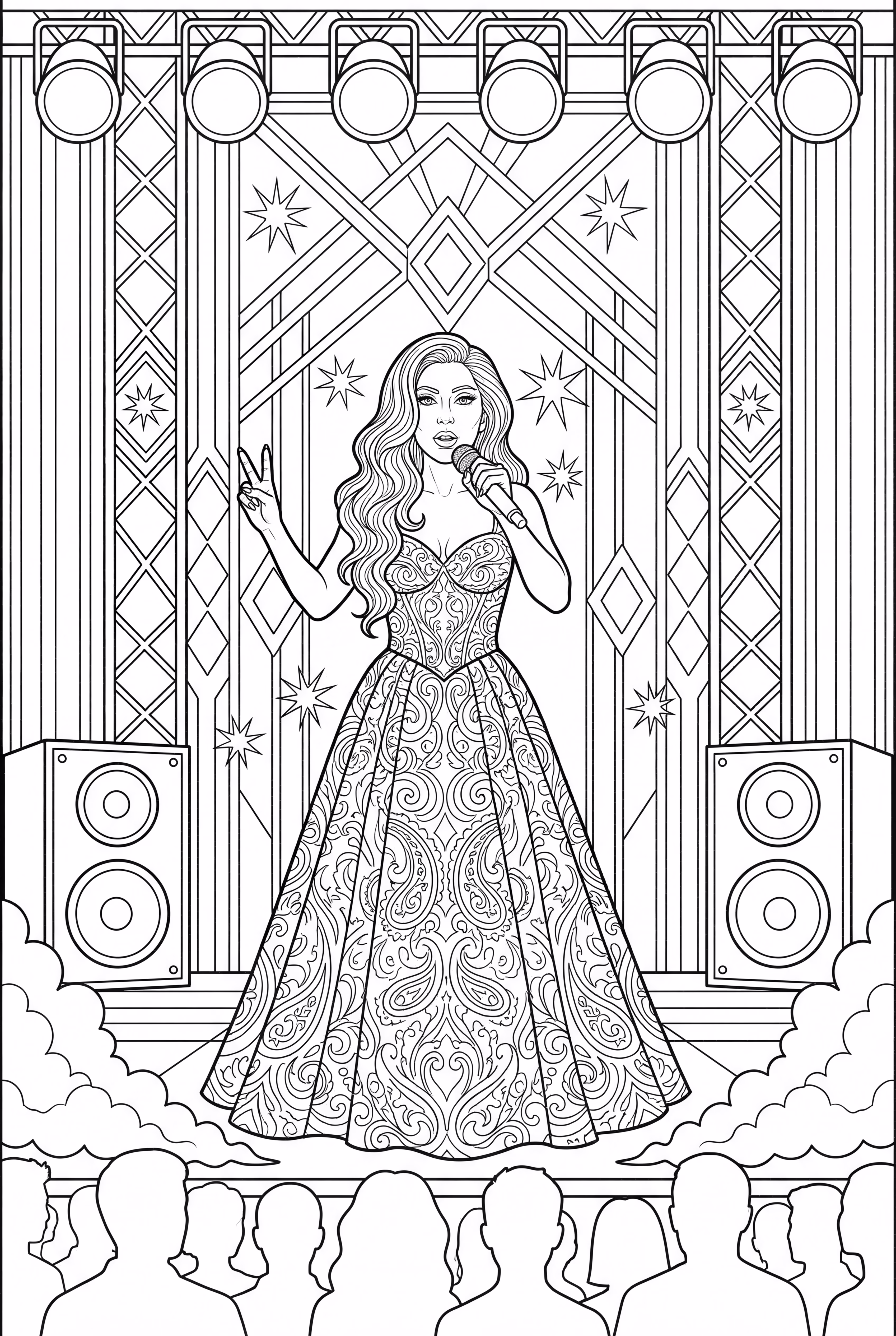 舞台灯光璀璨下的Lady Gaga