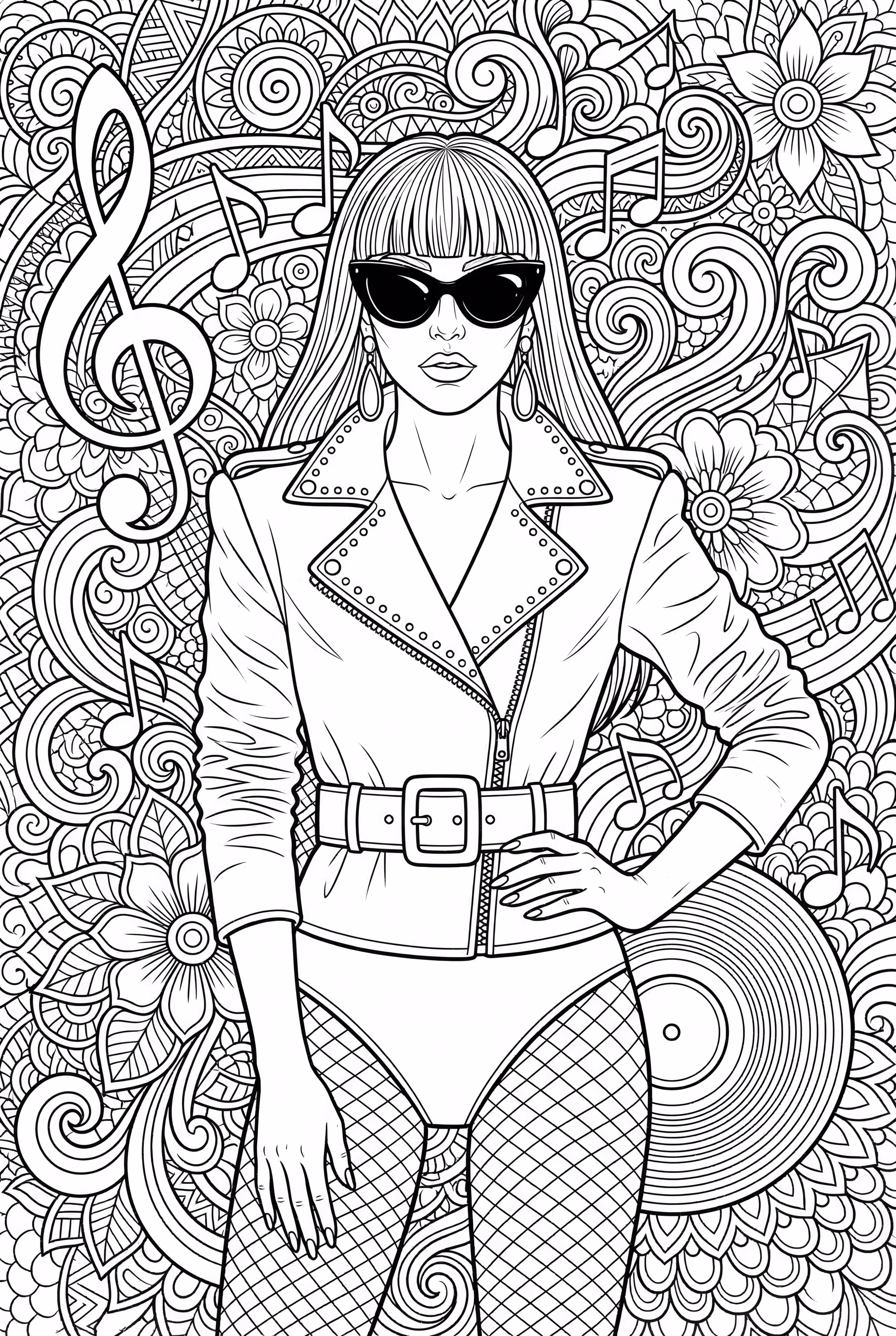 Lady Gaga Surrounded By Intricate Patterns