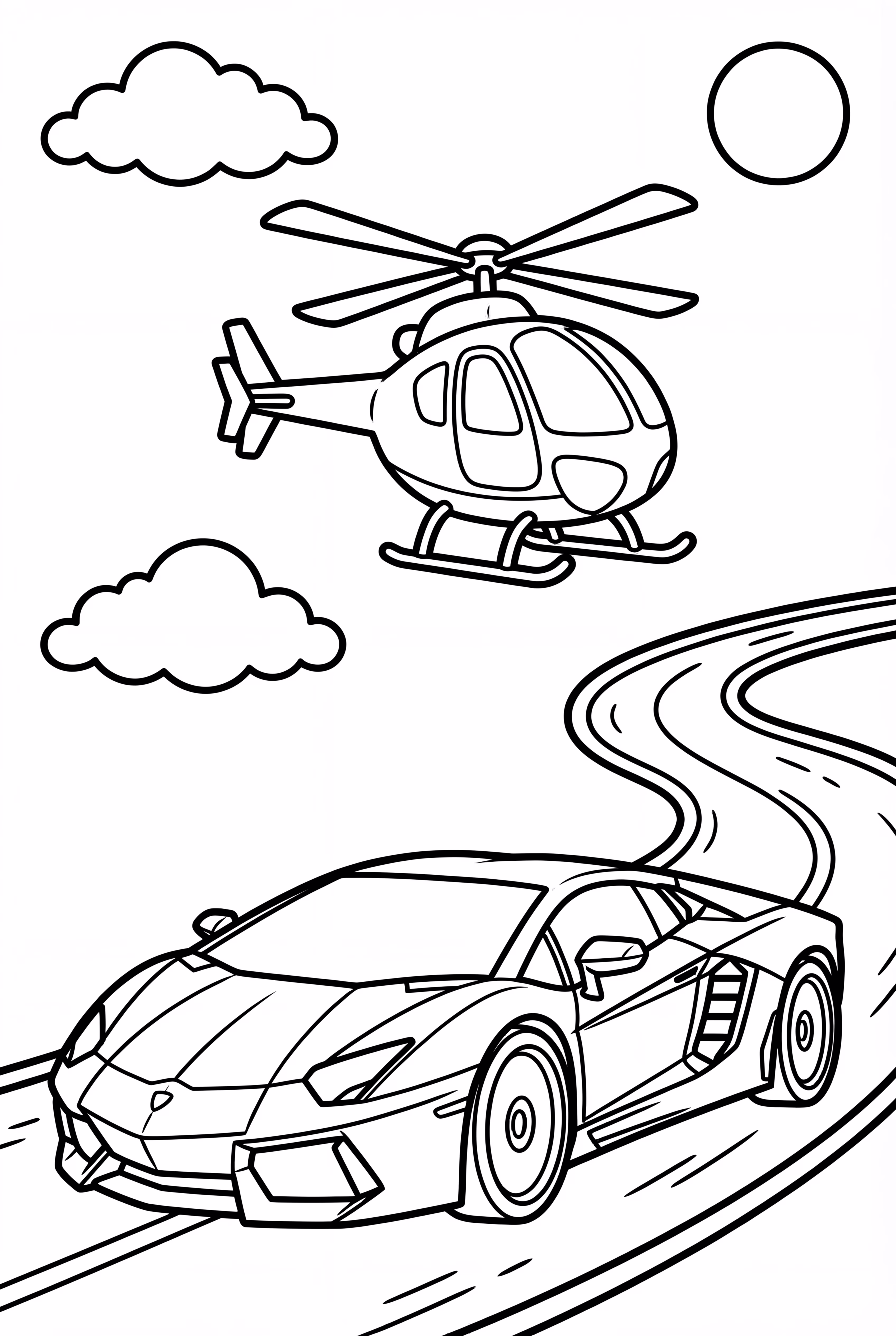 Lamborghini And Helicopter Chase
