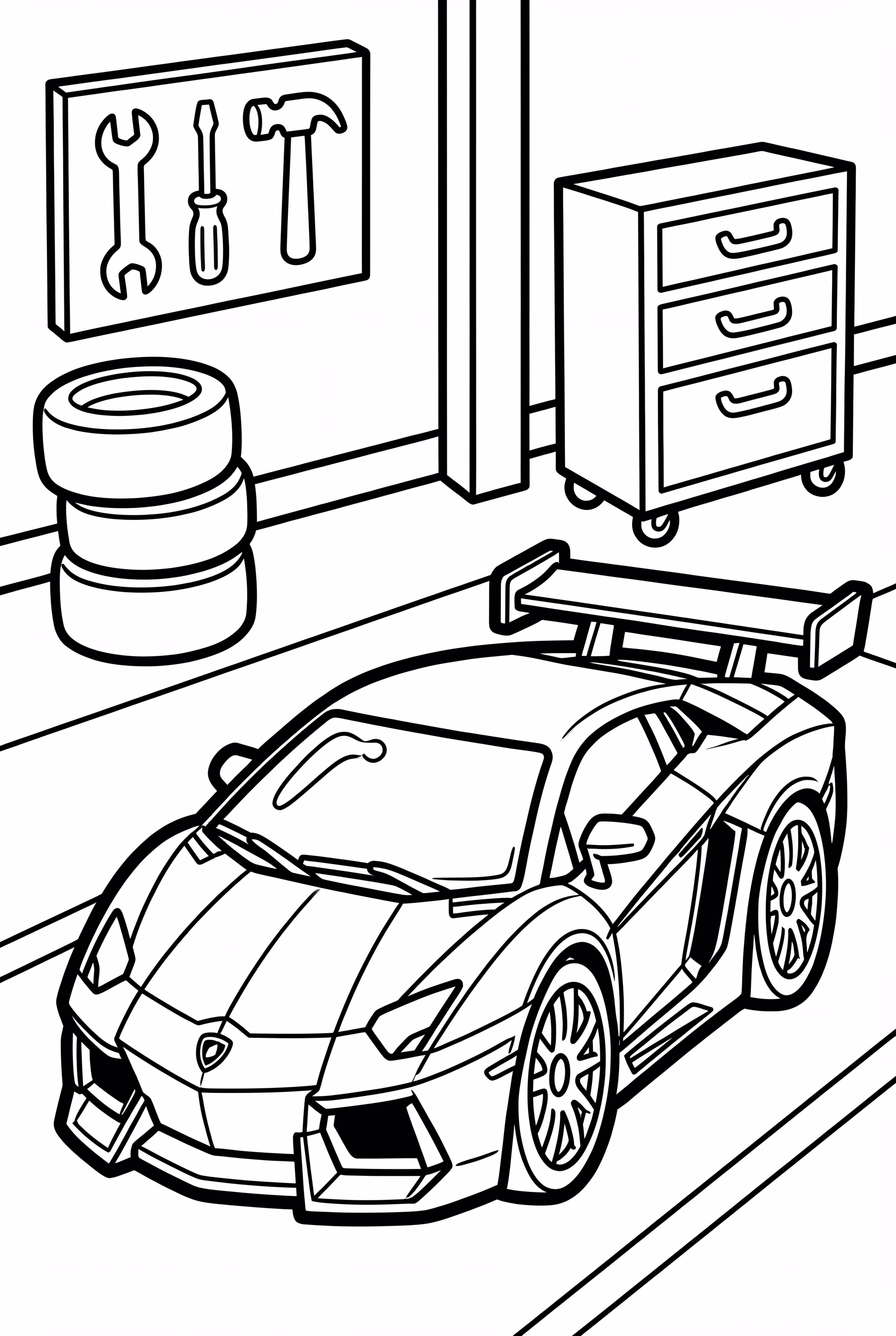 Lamborghini In Racing Garage