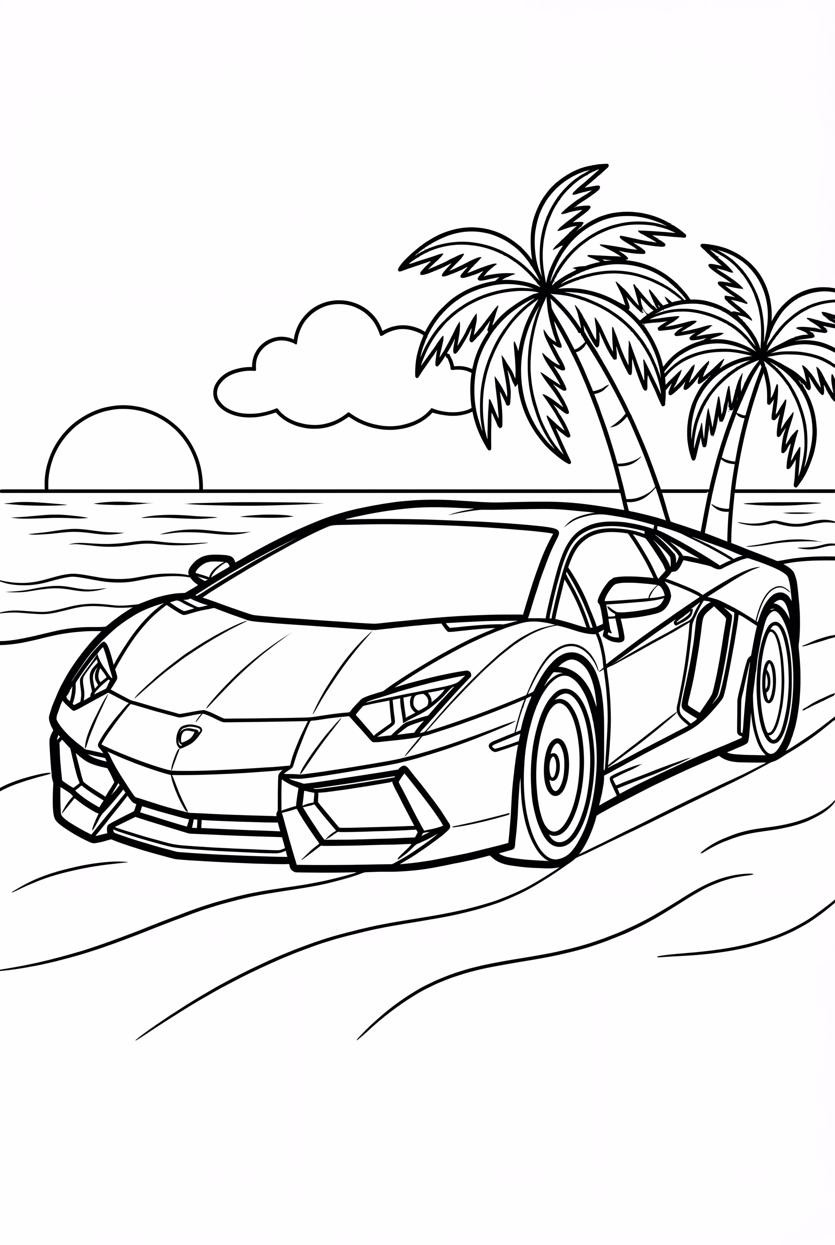 Lamborghini Parked At Beach