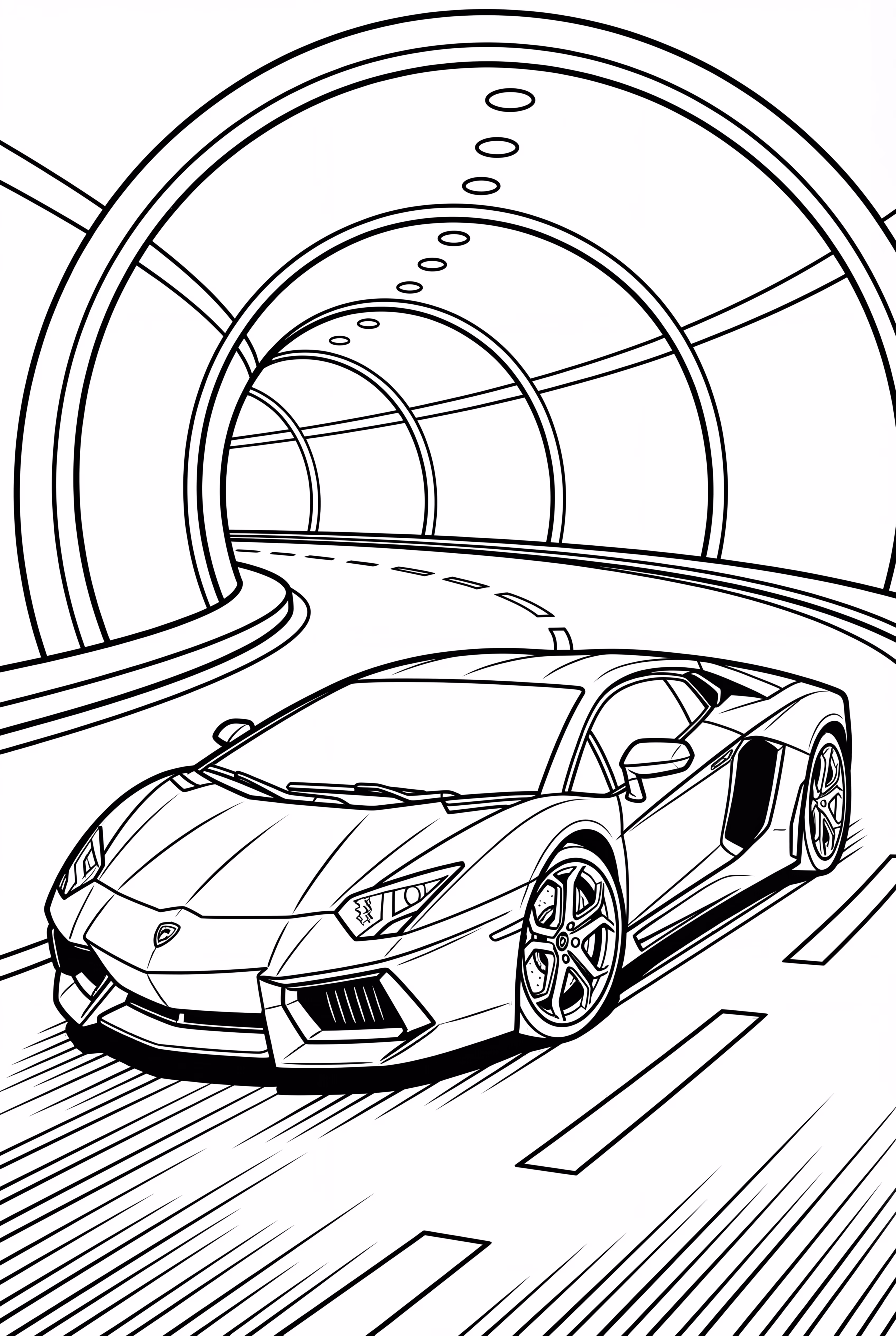 Lamborghini Speeding Through Tunnel