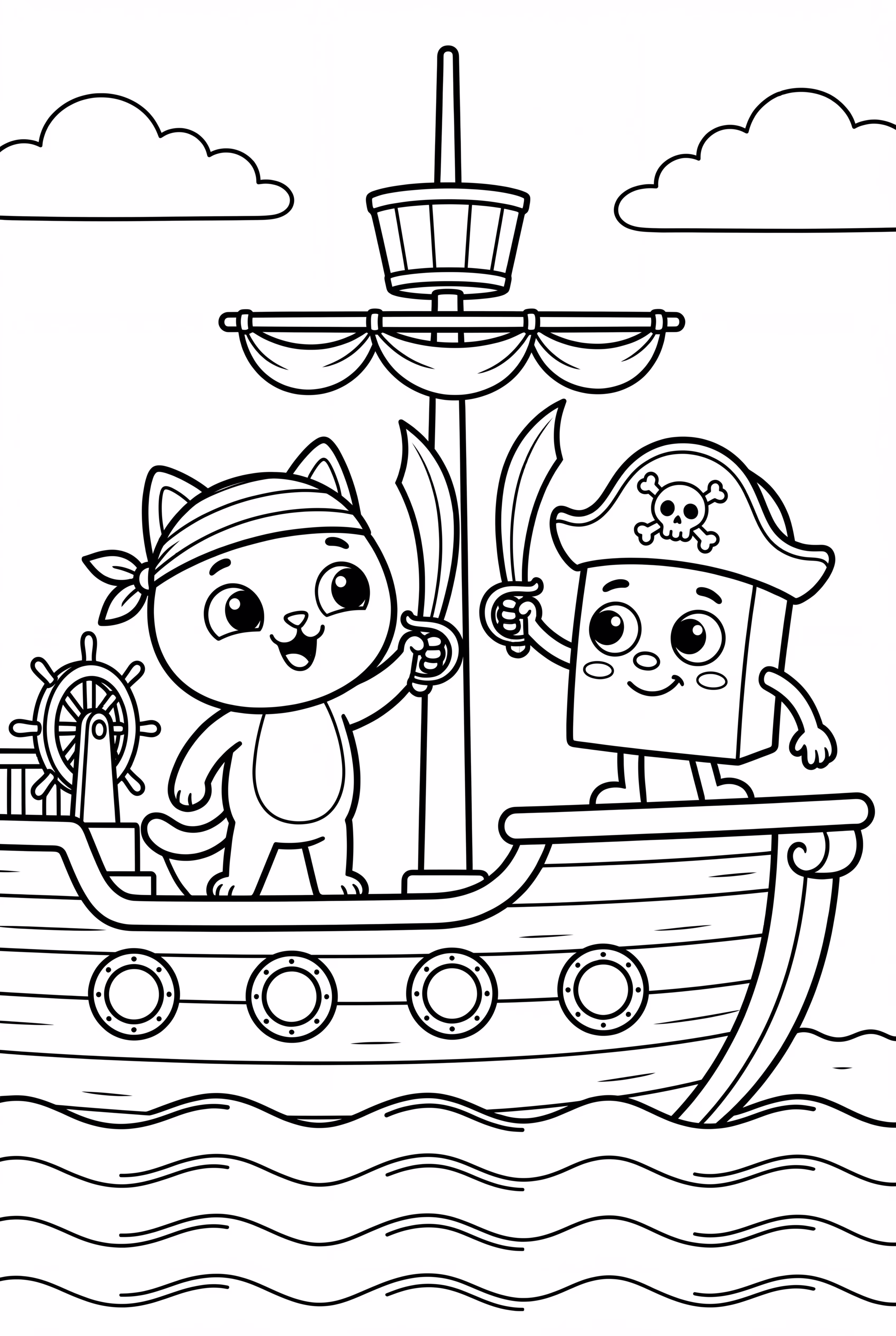 Lankybox Characters in Pirate Ship Battle