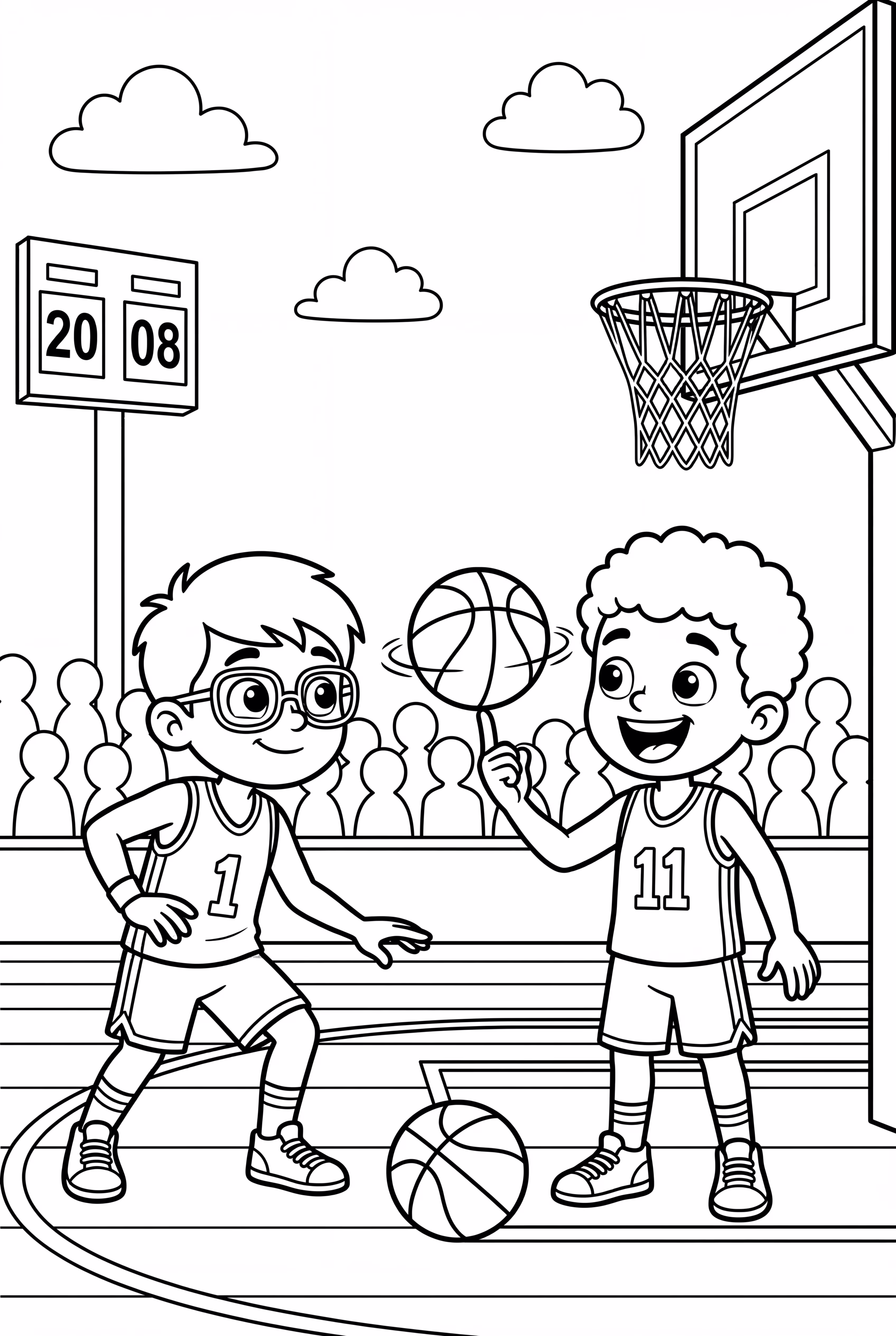 Lankybox Crew Playing Basketball Match