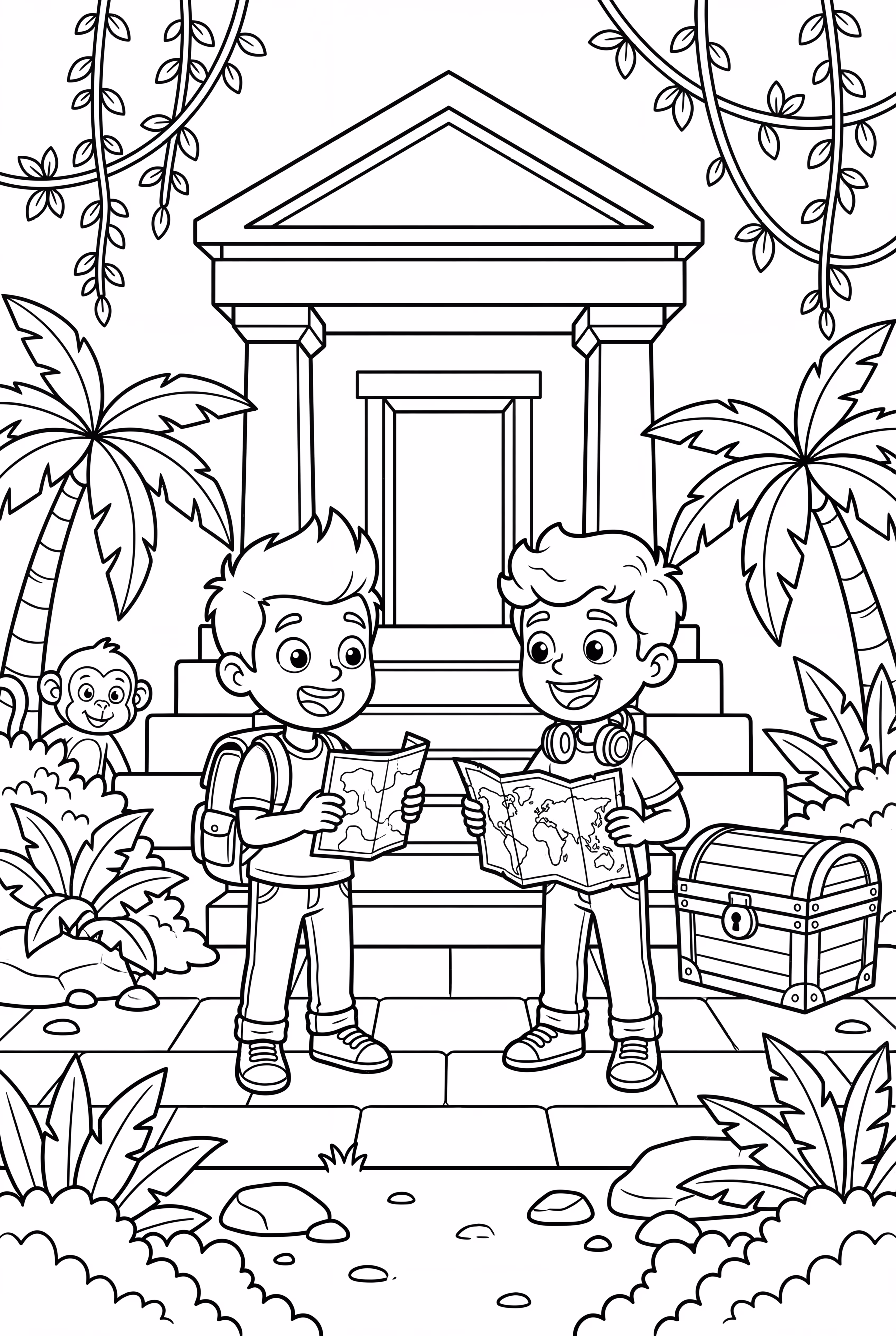 랭키박스 친구들이 정글 사원을 탐험하다