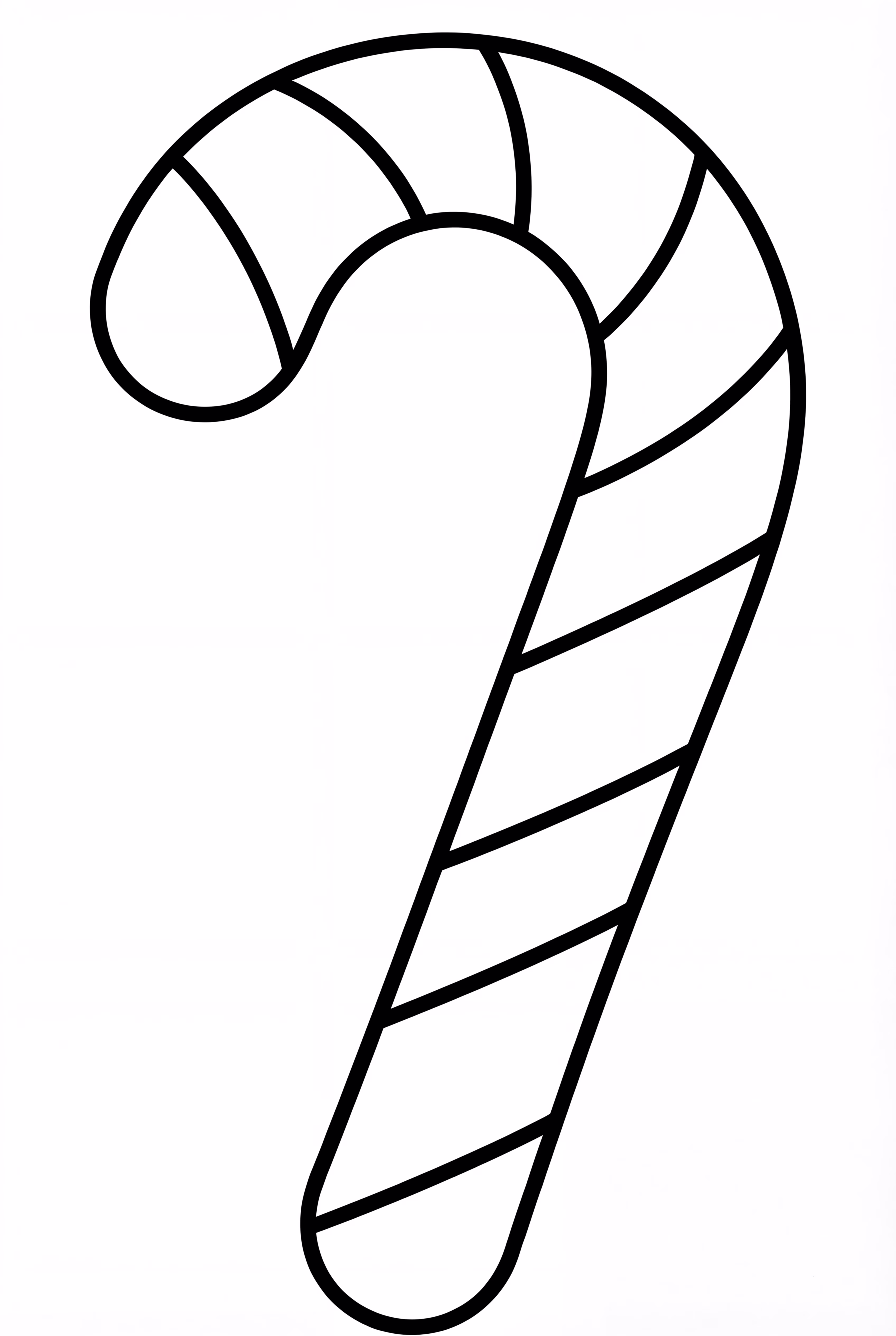 Large Candy Cane With Simple Stripes