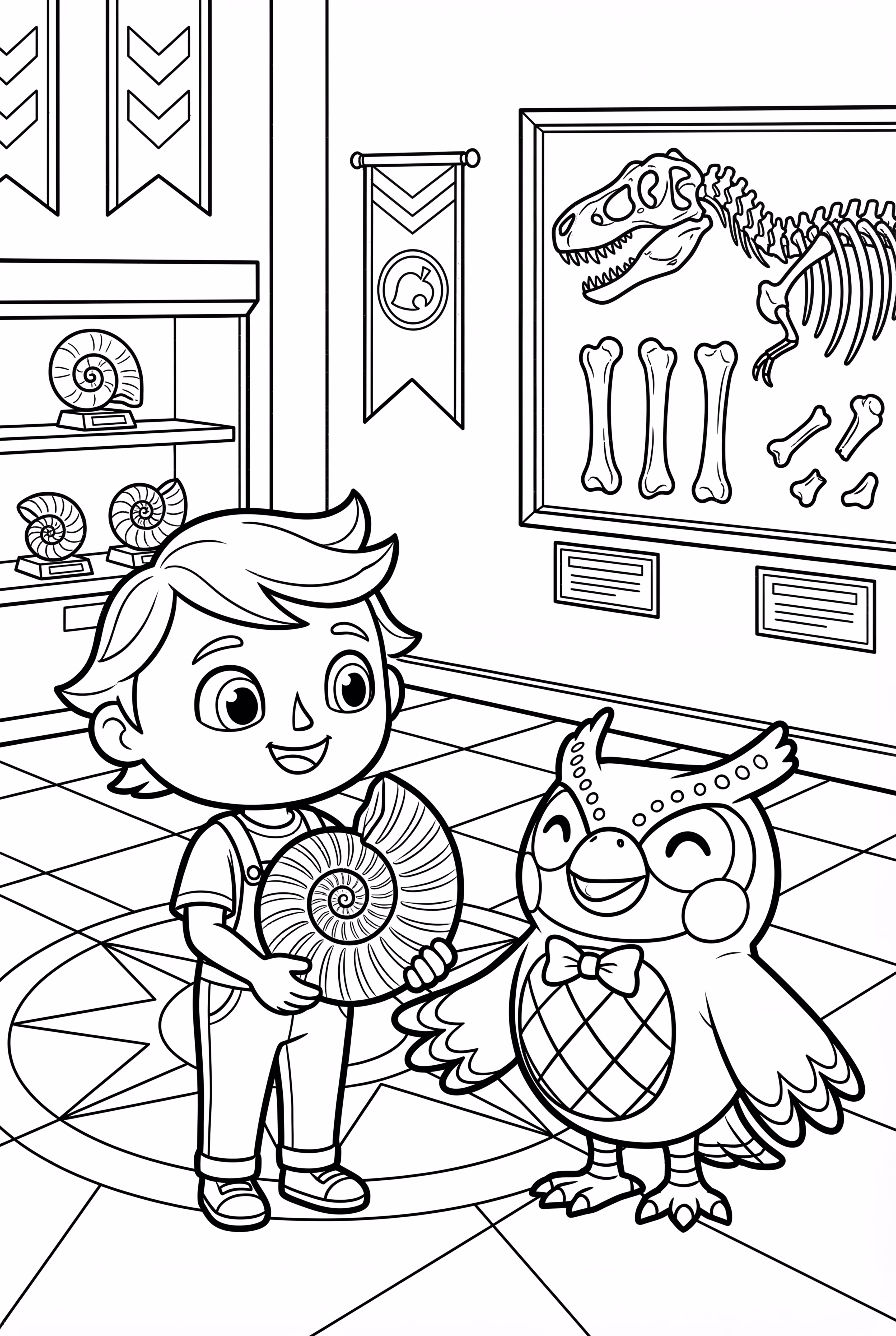 Large Fossil To Blathers In The Animal Crossing Museum