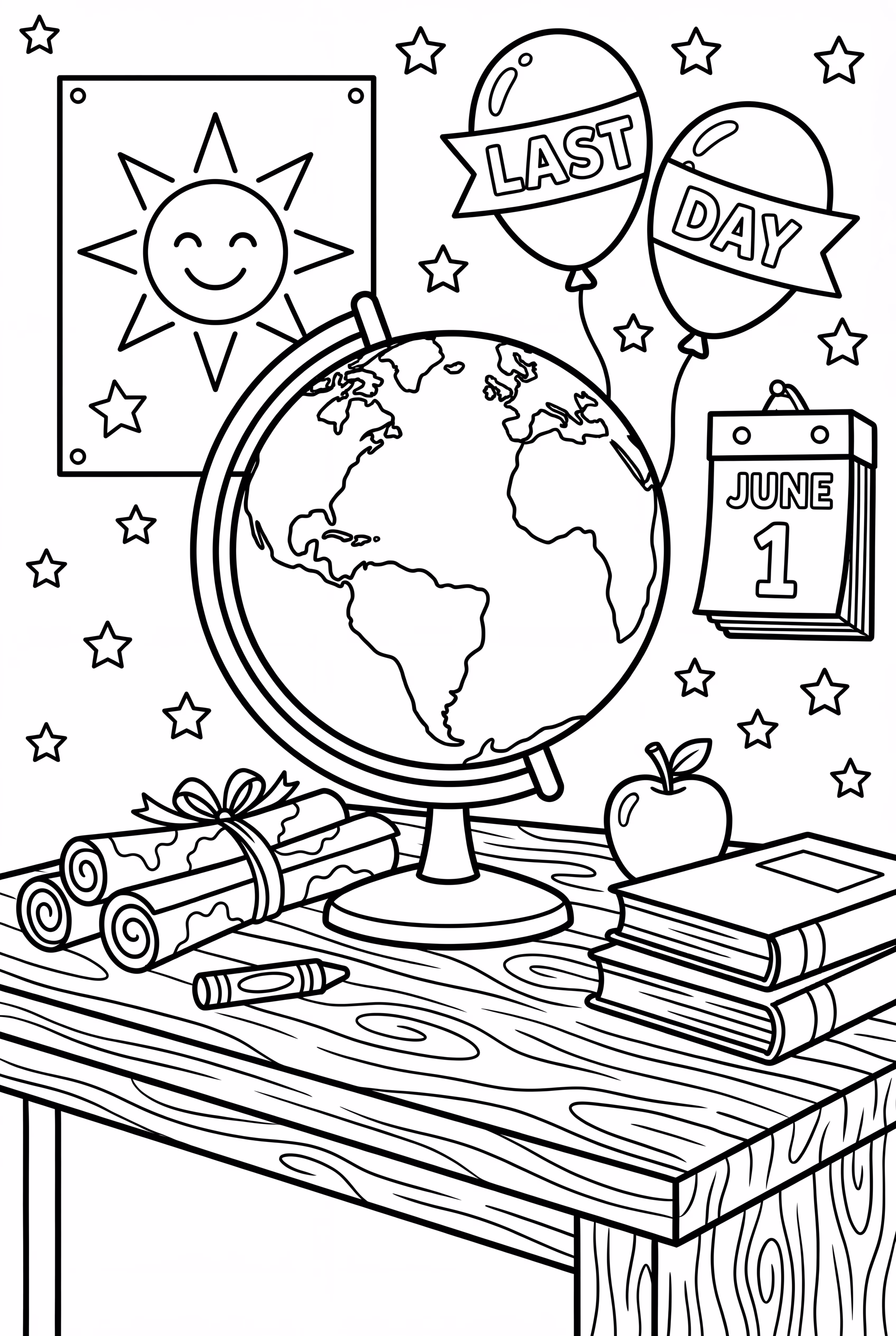 Last Day Of School Globe And Map Decor