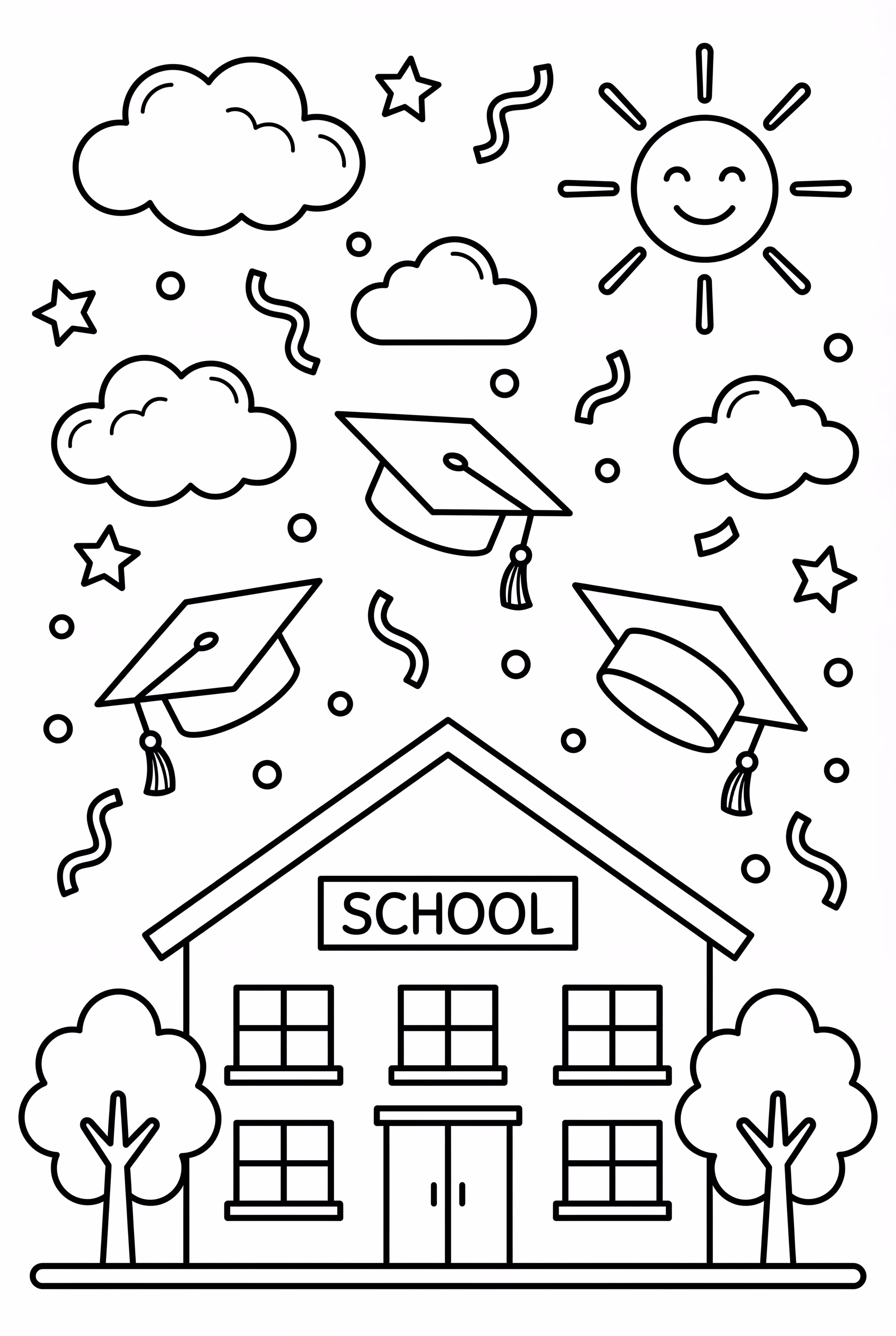 Last Day Of School Graduation Cap Toss