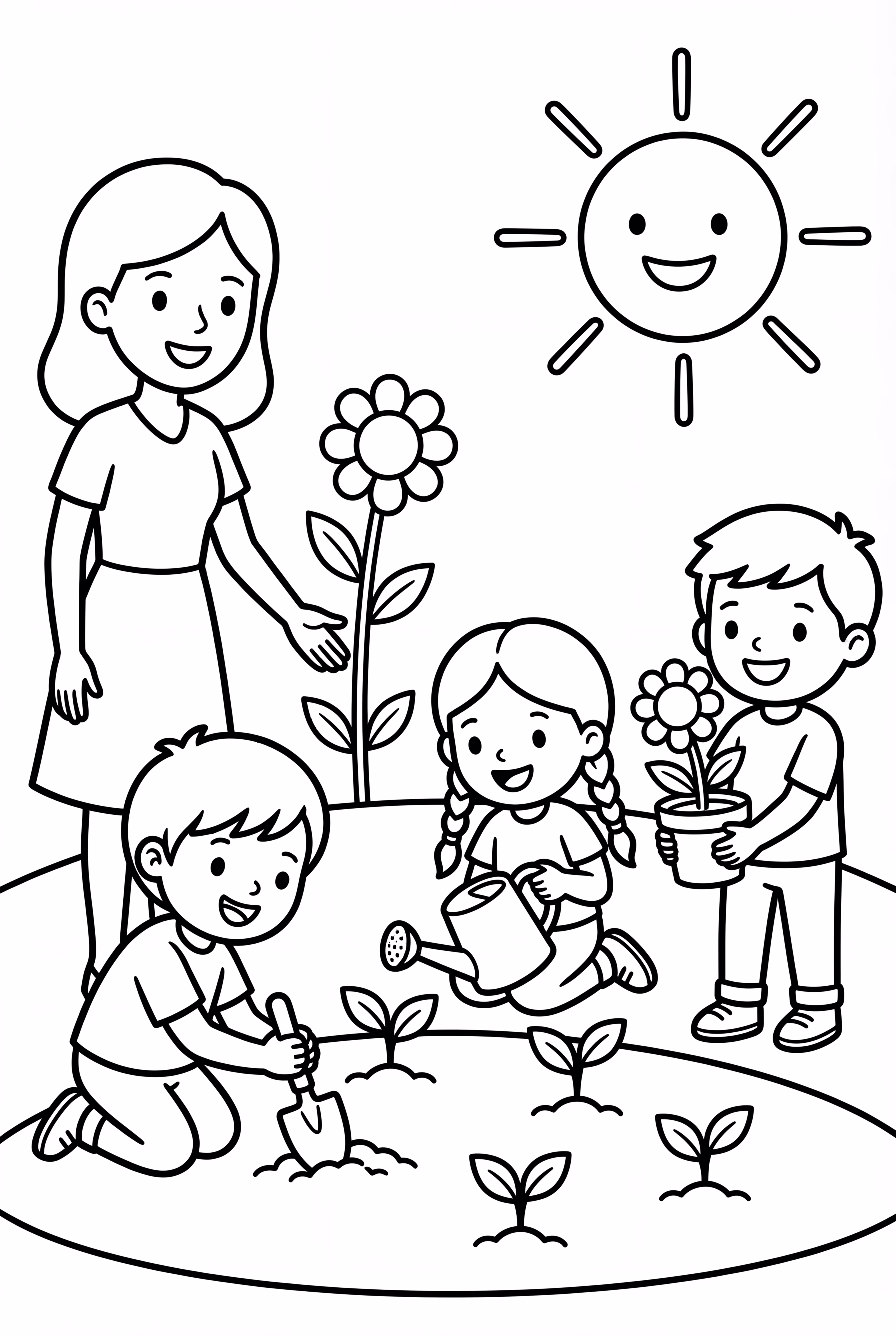 学校最后一天种植班花园