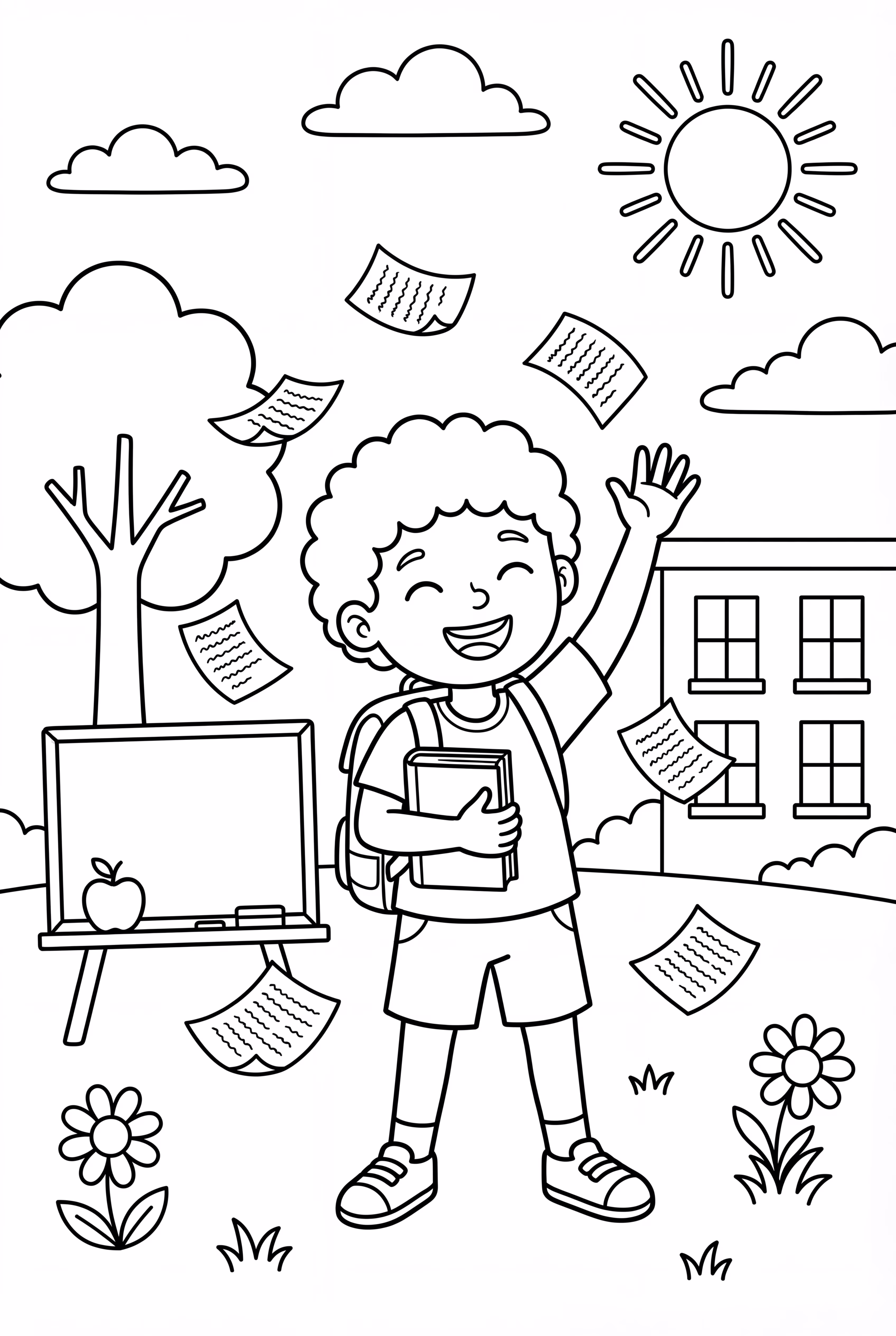 Letzter Schultag mit Glitzer werfen