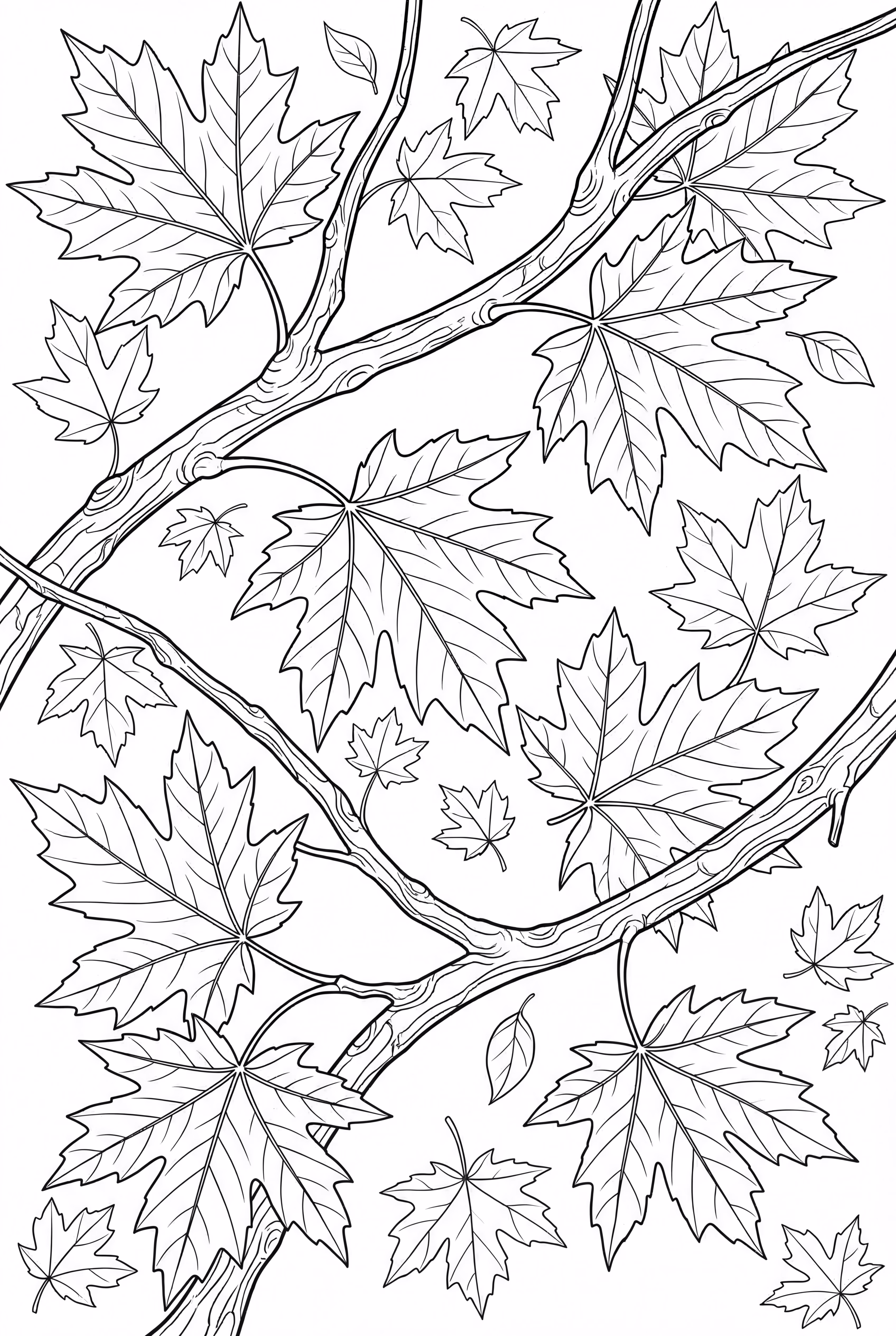 Motif de feuilles avec des formes de feuilles d'érable