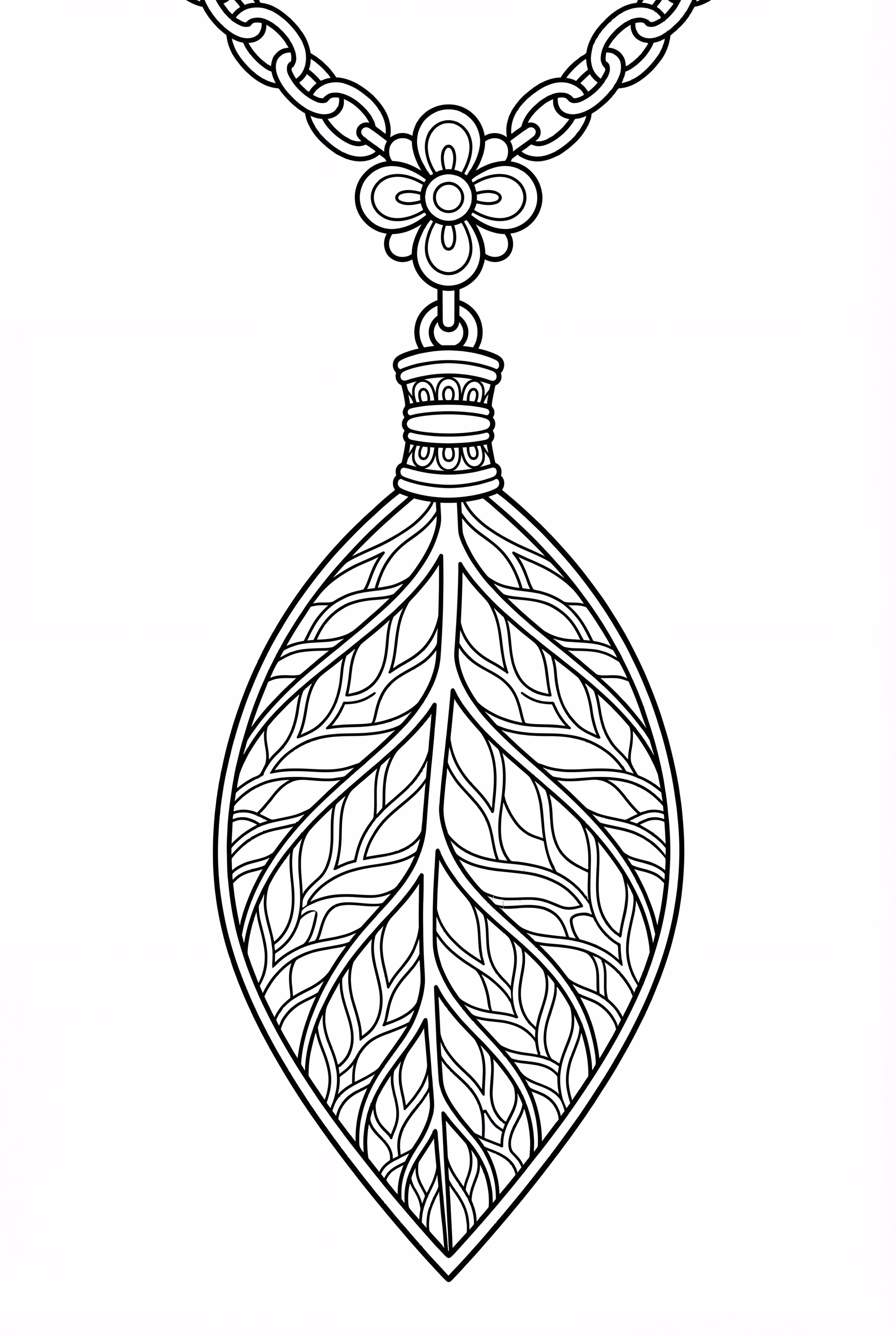 Leaf Shaped Pendant on a Necklace-2