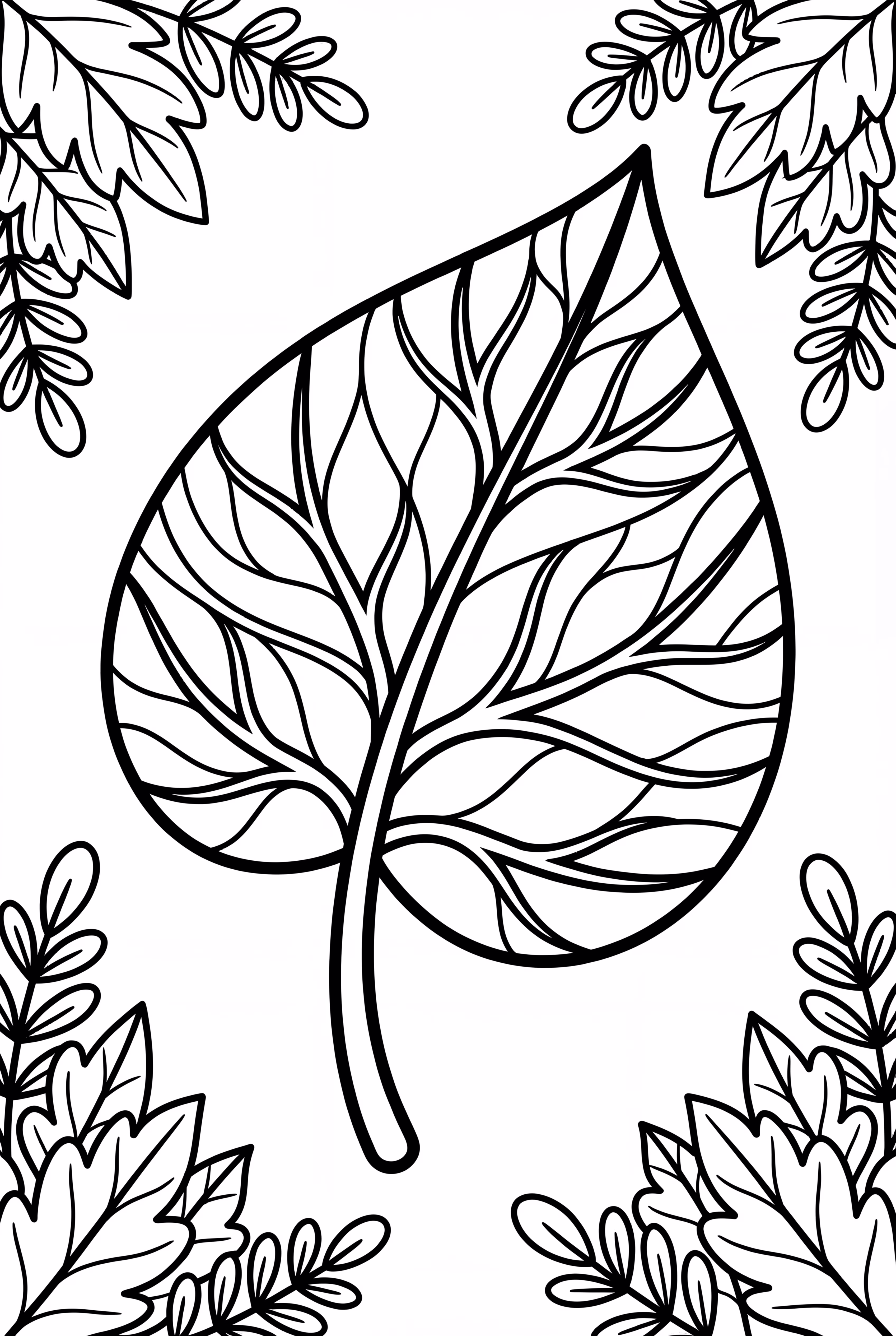 일몰 속의 나뭇잎 윤곽