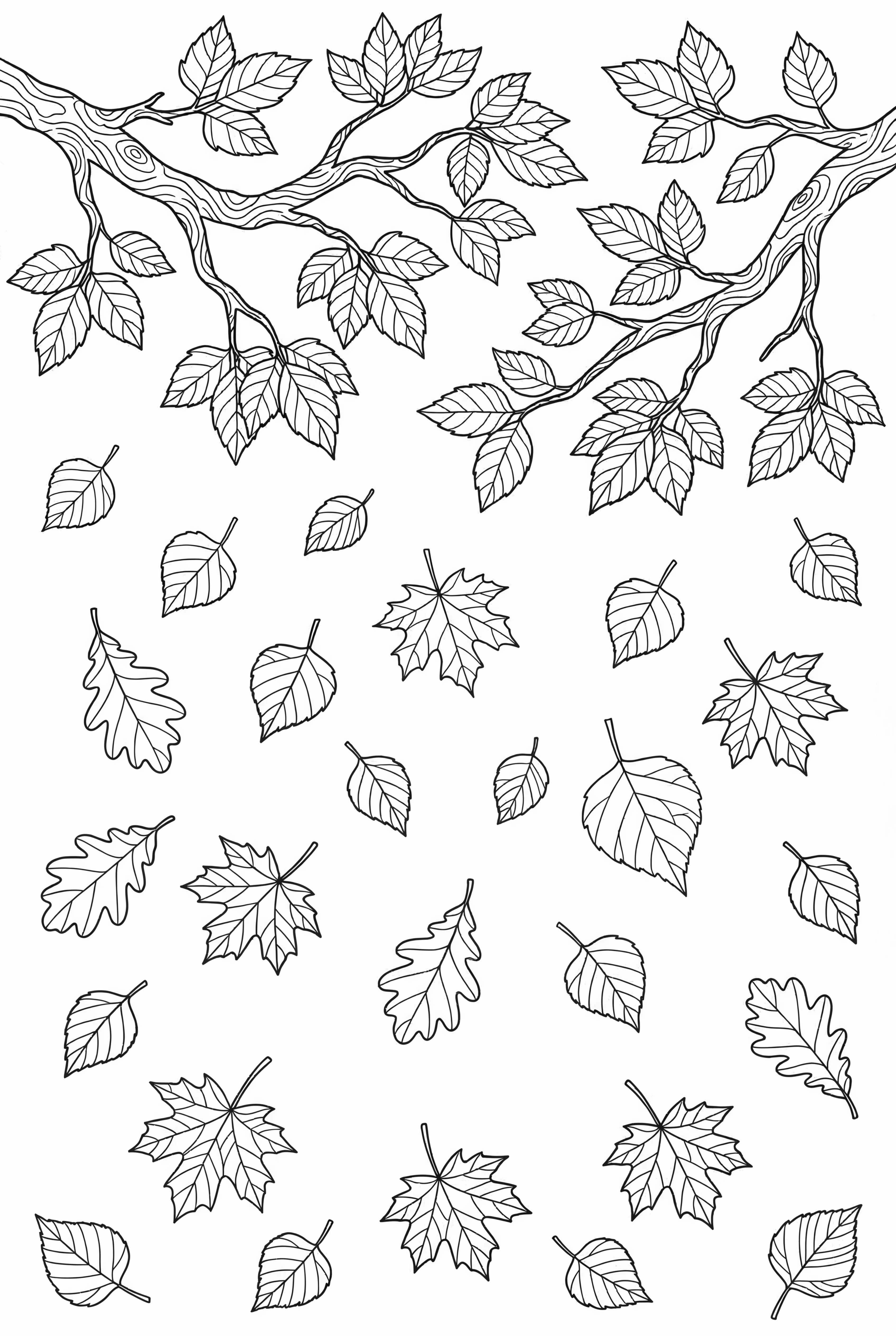 Tampons de Feuilles sur Papier Créatif