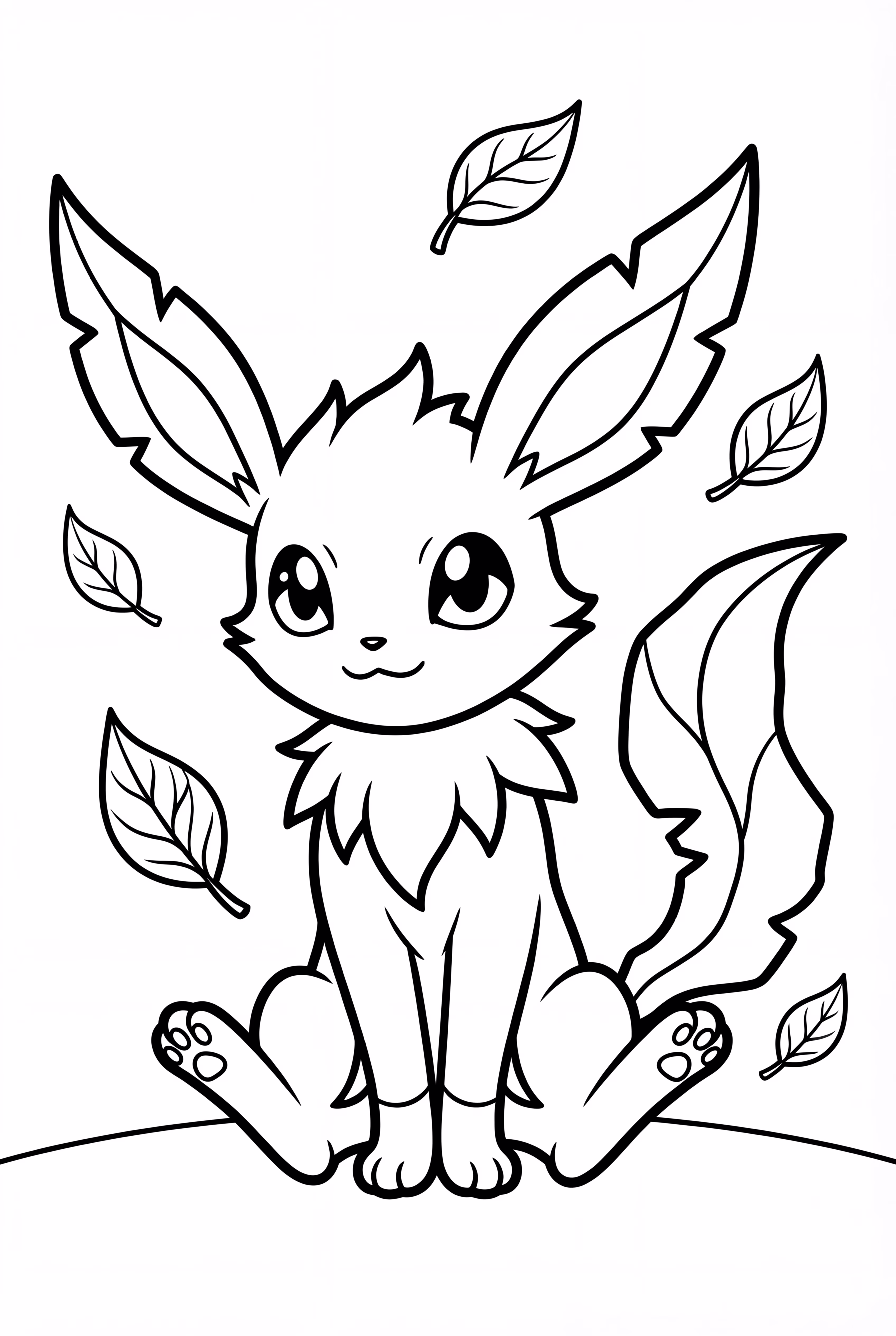 Leafeon Surrounded by Colorful Leaves