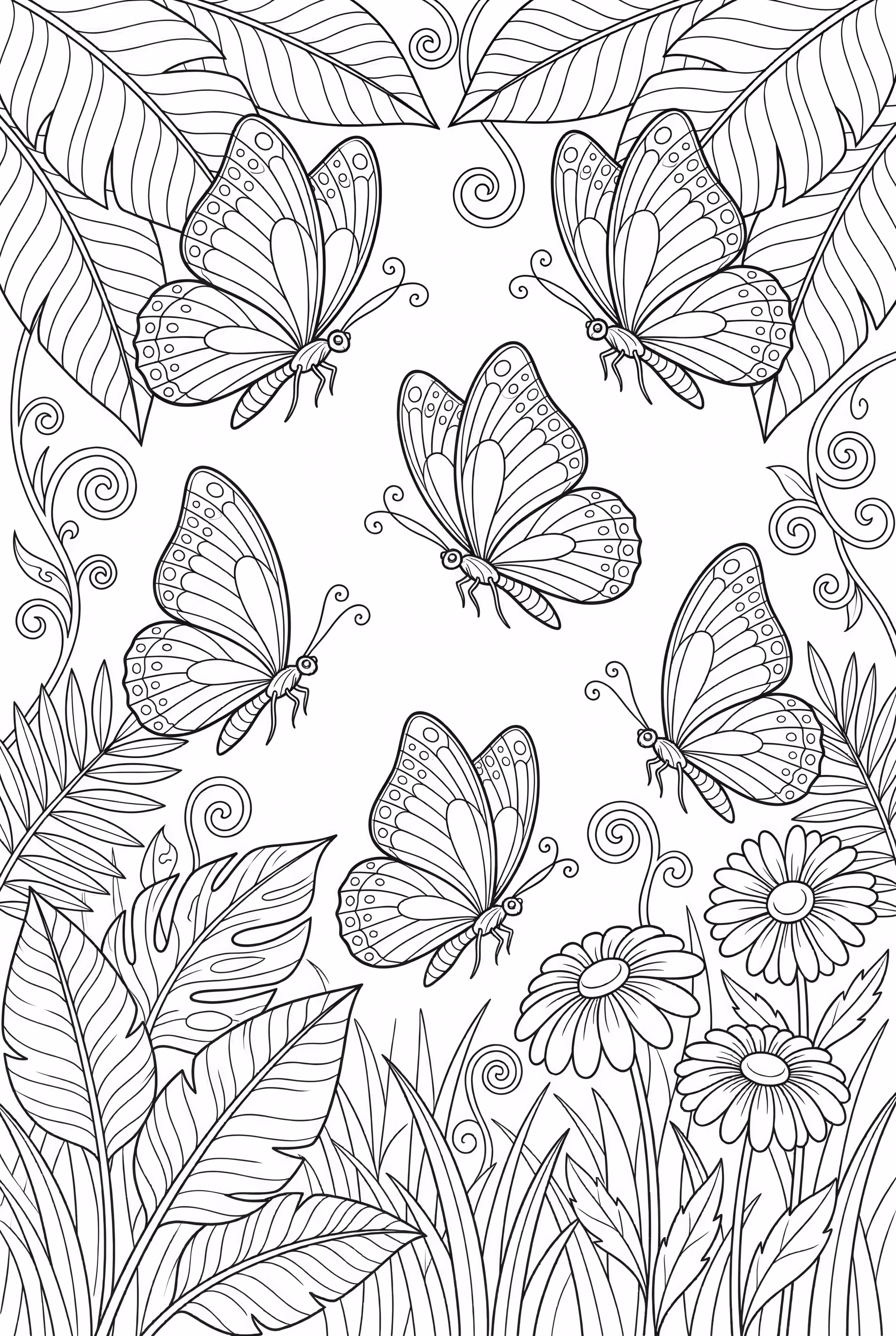 Fond feuillu avec des papillons Leafwing-2