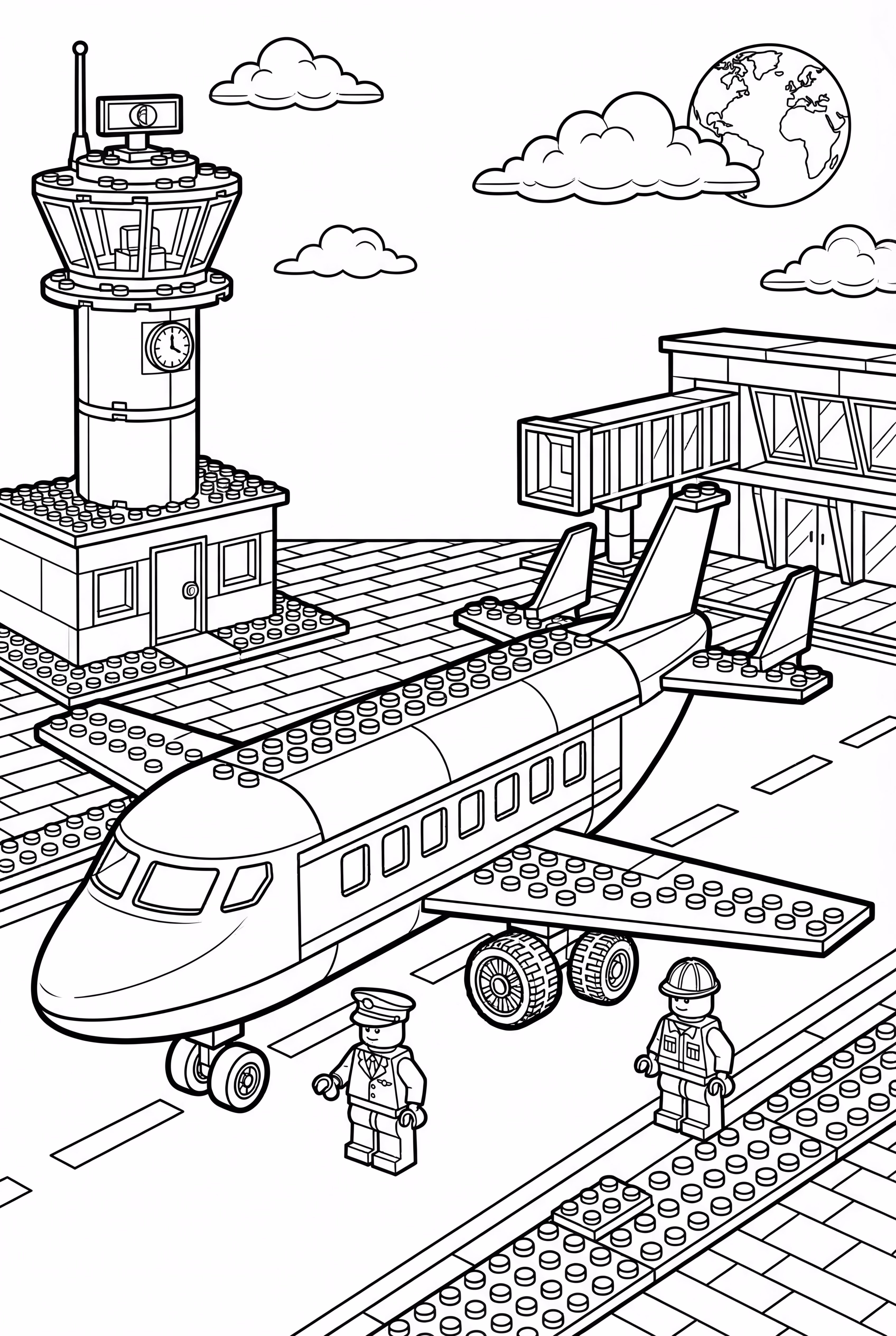 Lego Airplane on an Airport Scene-2