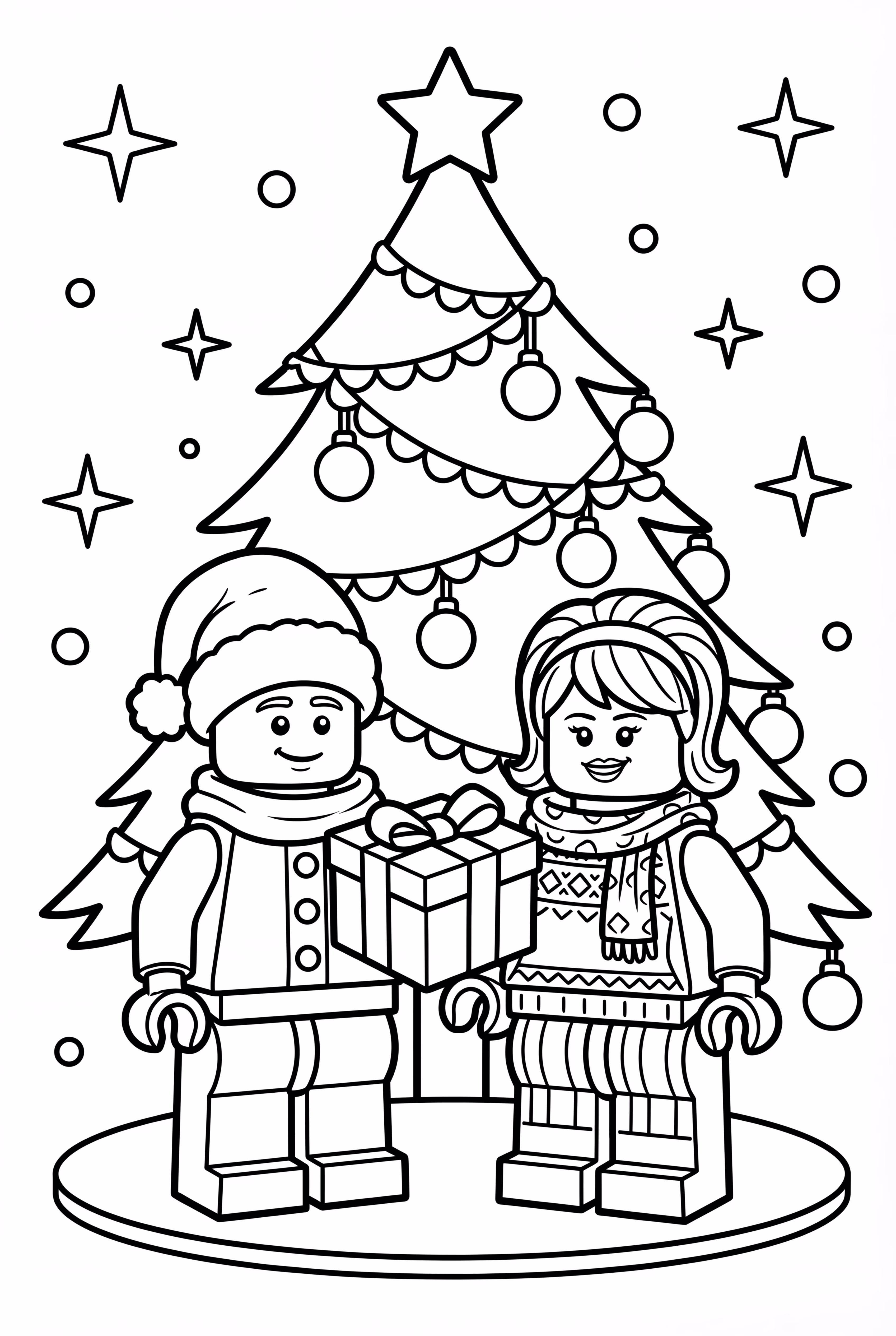 Lego Christmas Tree with Minifigures