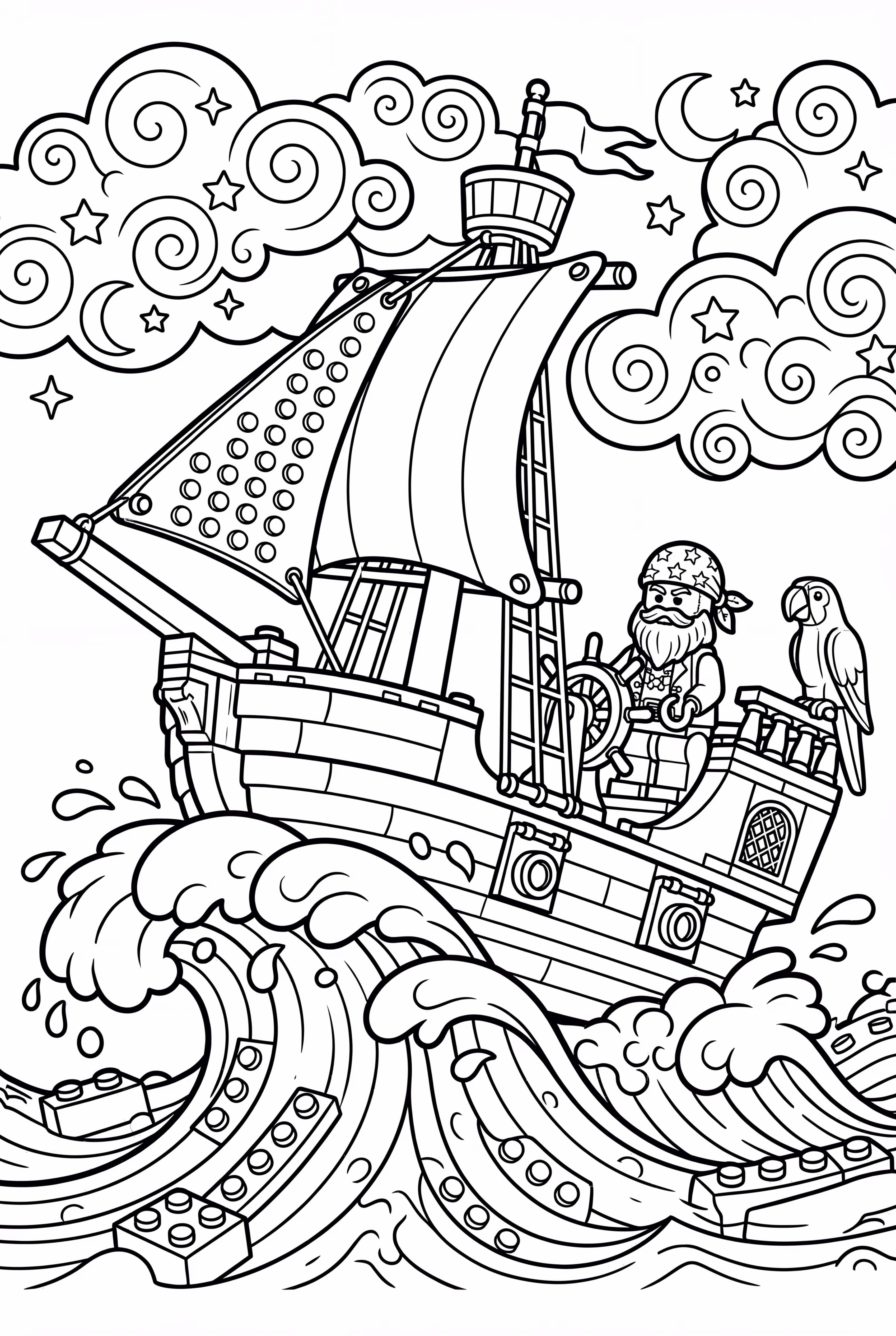 樂高 Fortnite 海盜船於暴風雨中